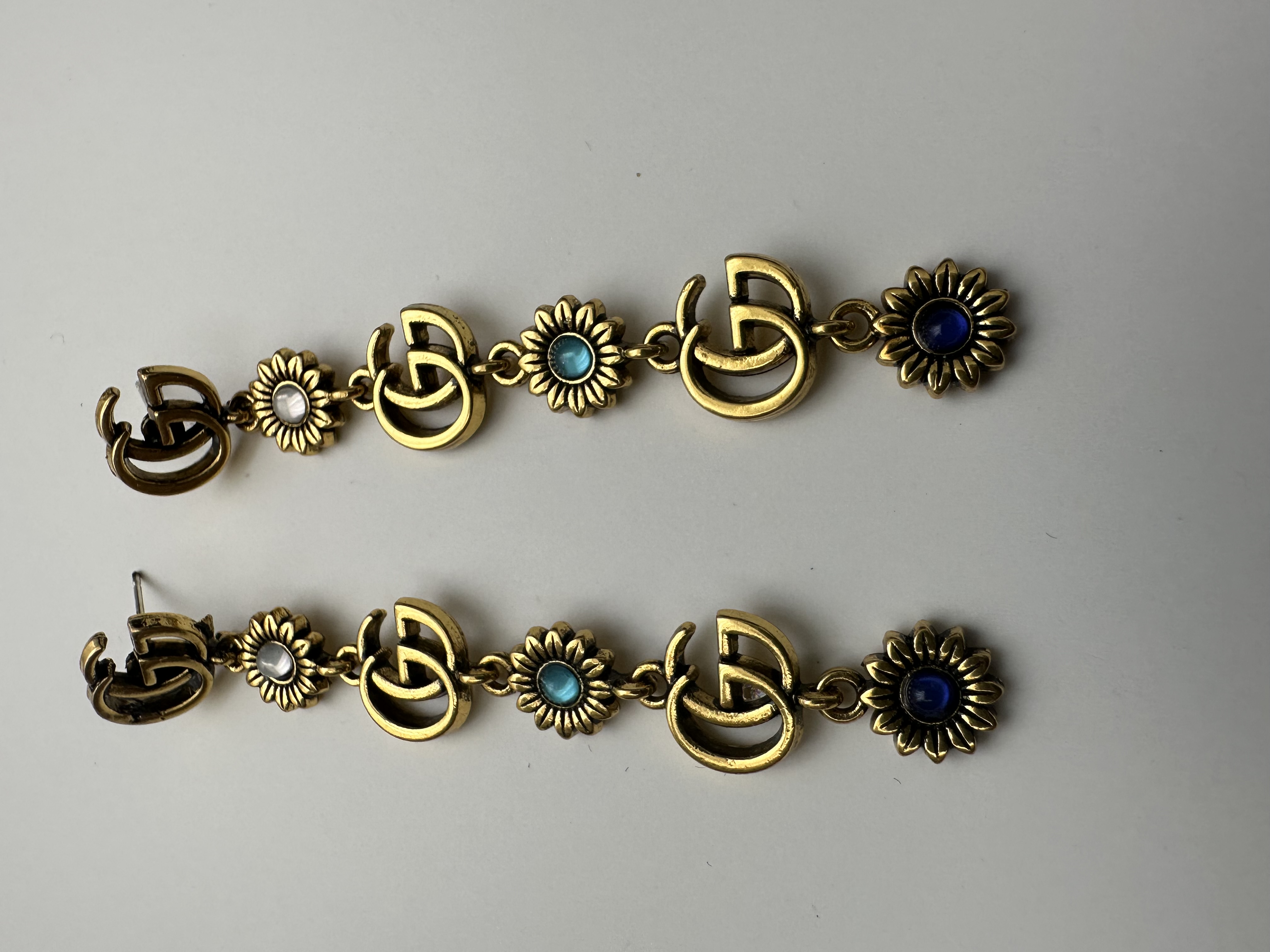 Vintage floral link earrings