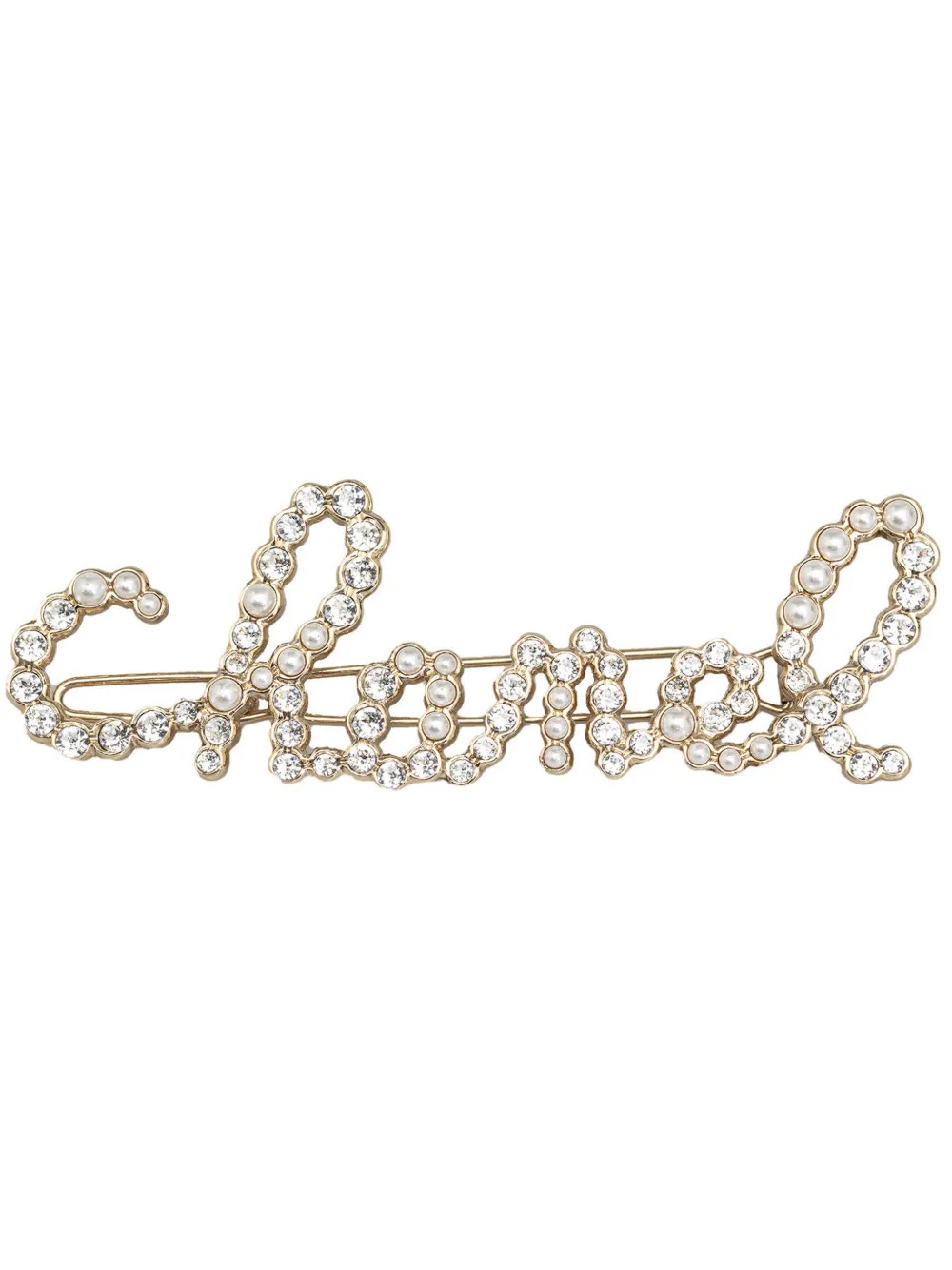 Chanel Crystal Logo Hair Clip