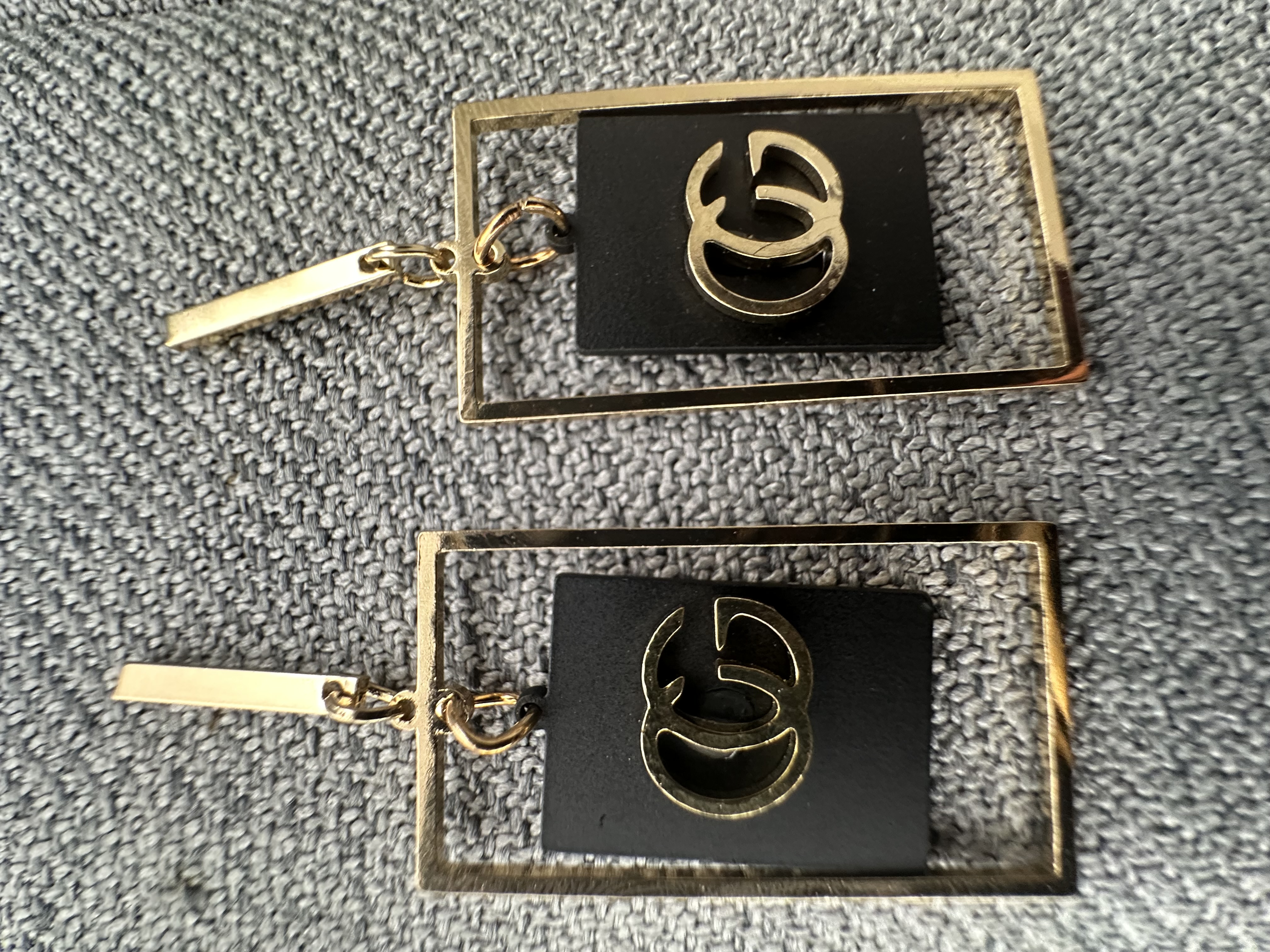 Geometric Black and Gold Earrings