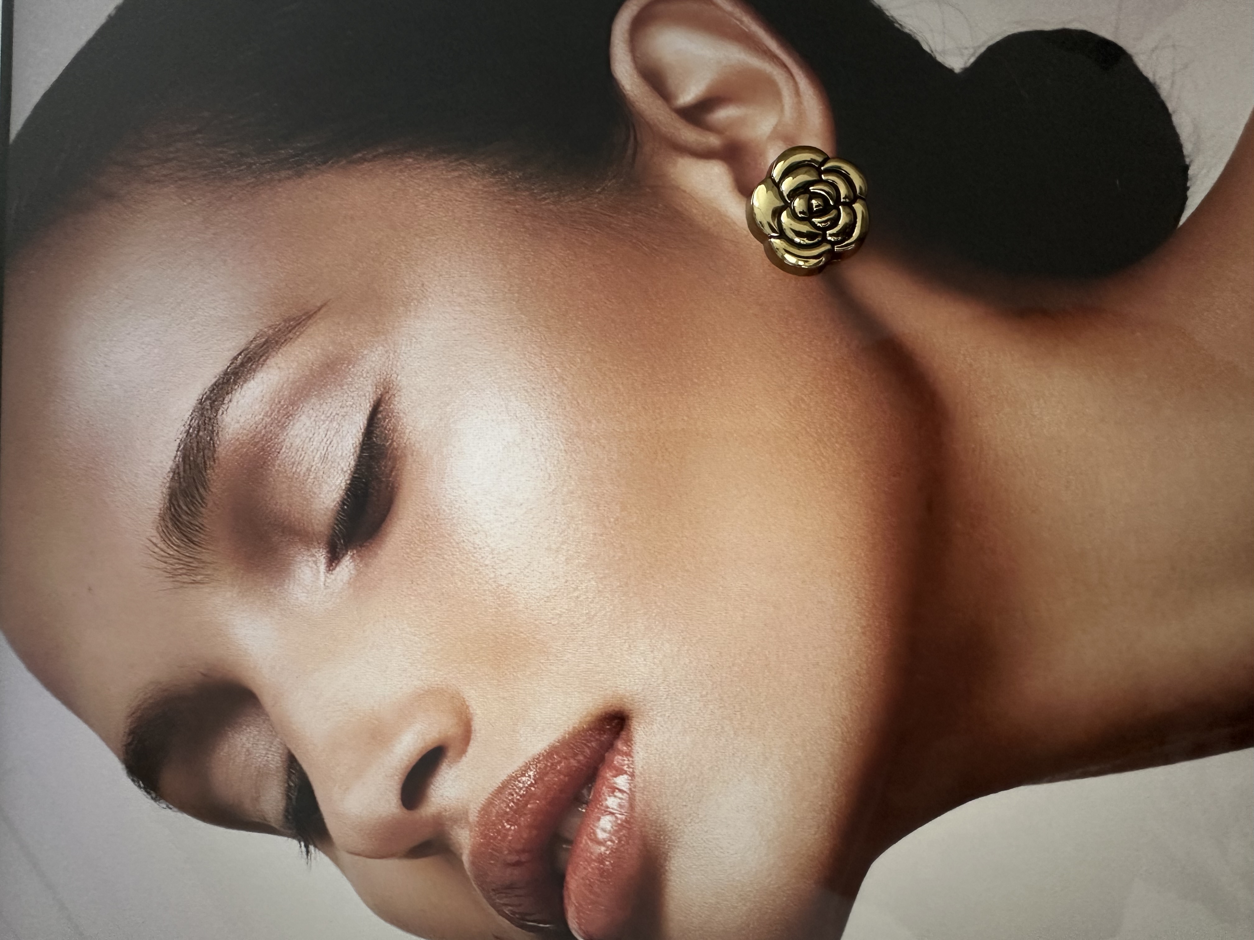 Gold Rose Stud Earring