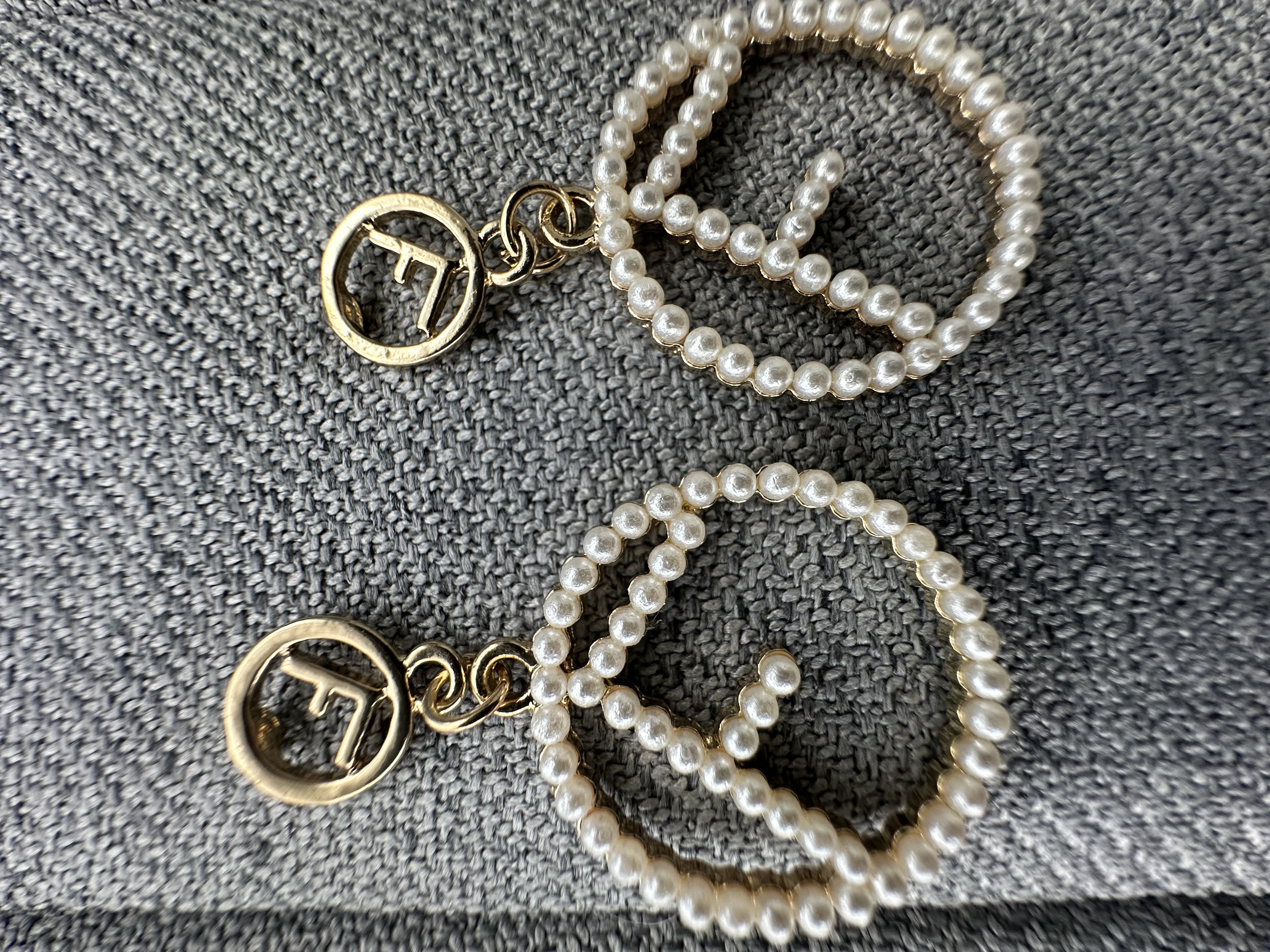 Fendi Pearl Logo Earrings