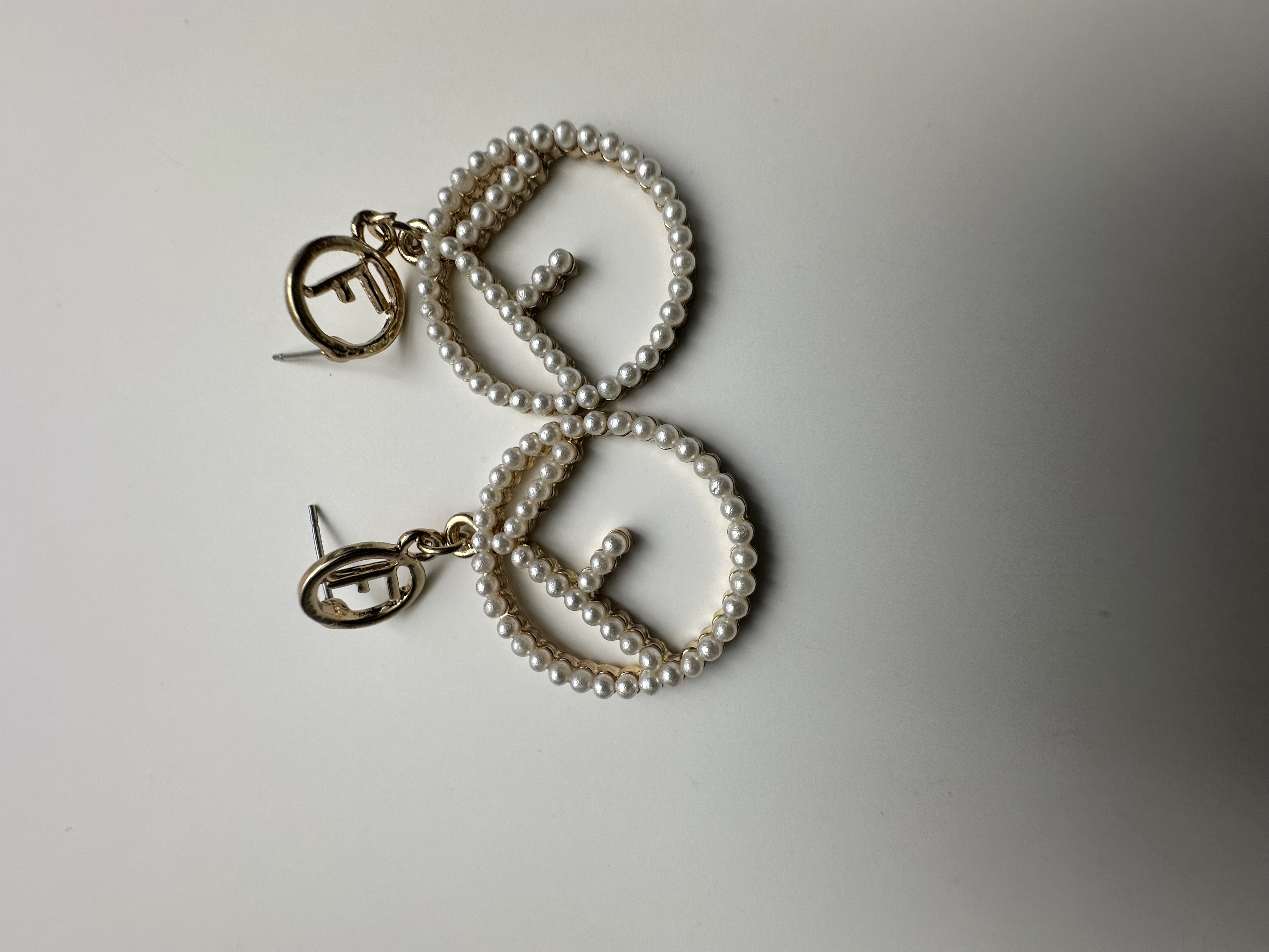 Fendi Pearl Logo Earrings
