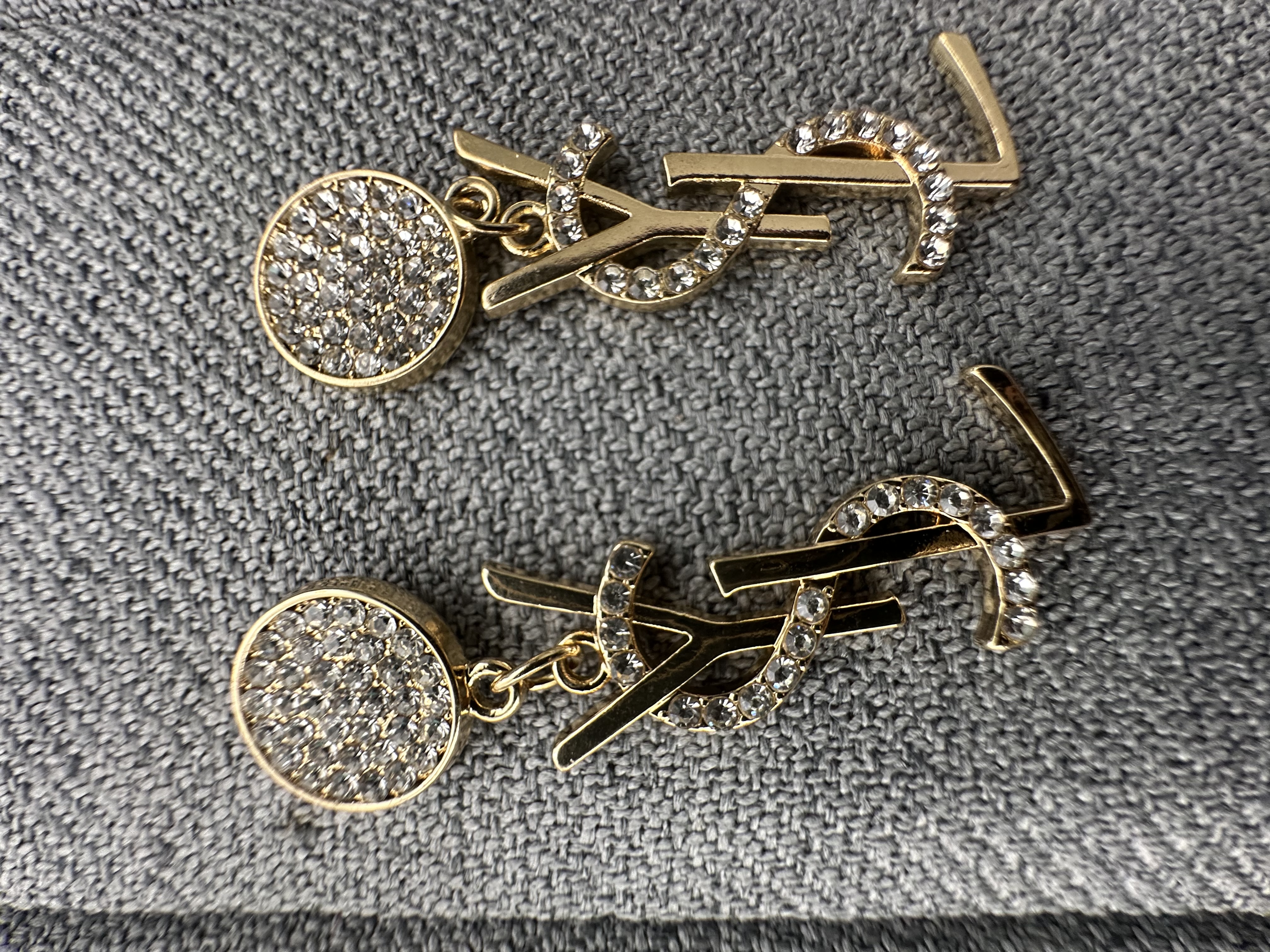 Gold-plated crystal earrings