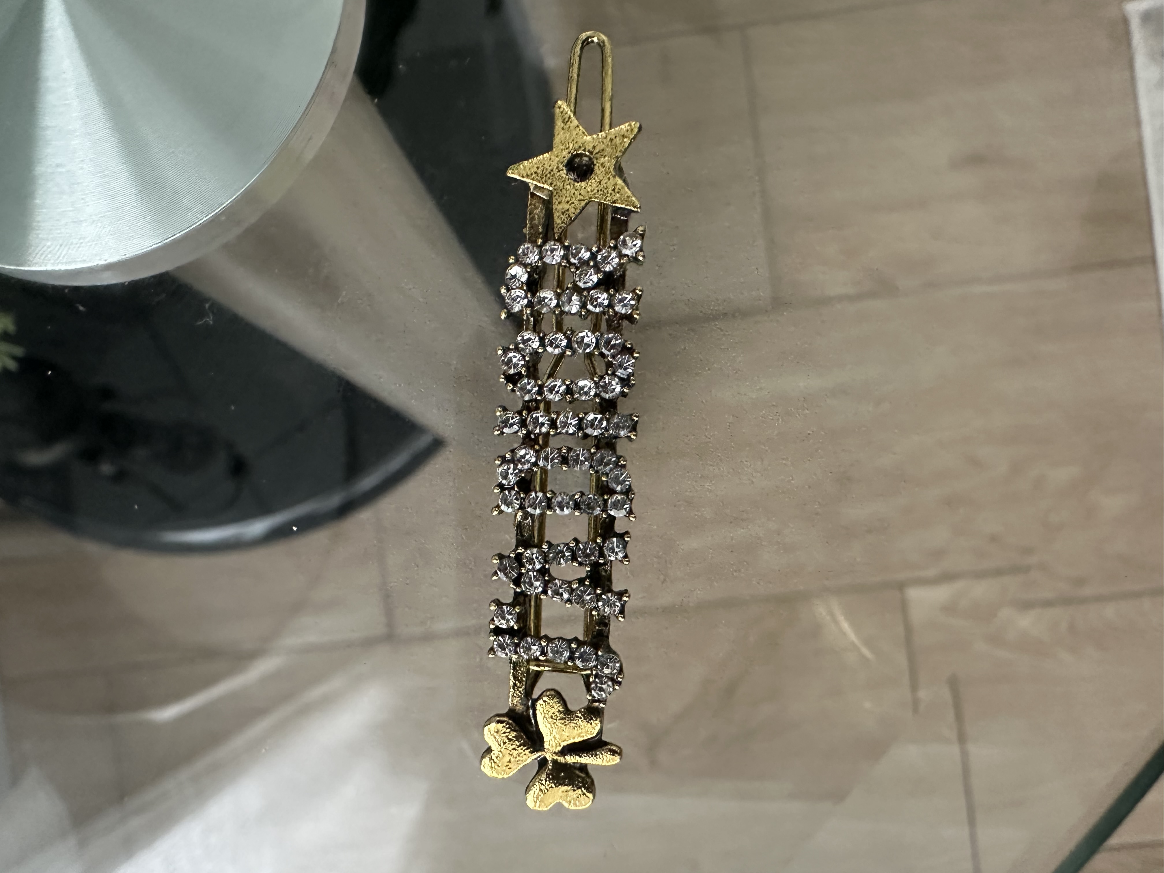 Gold and Crystal Hair Clip