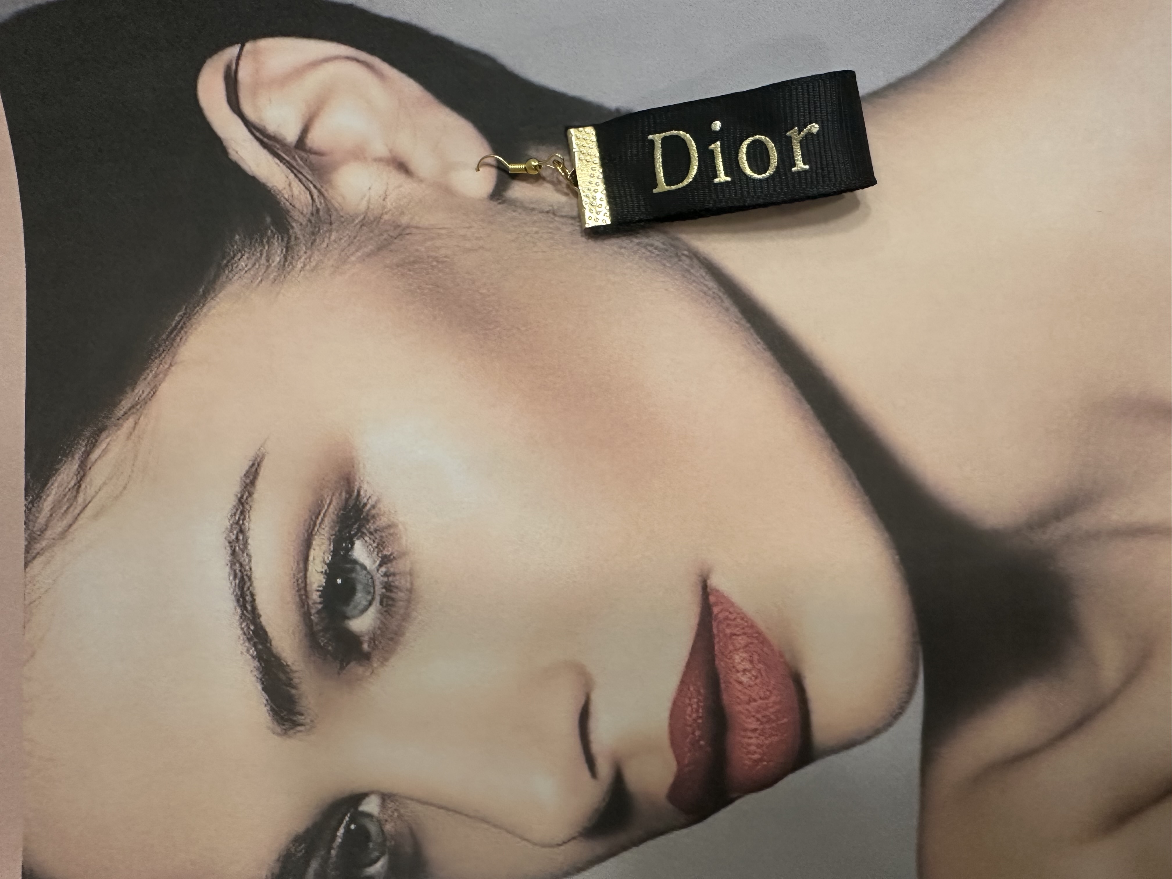 Dior Black Fabric Earrings