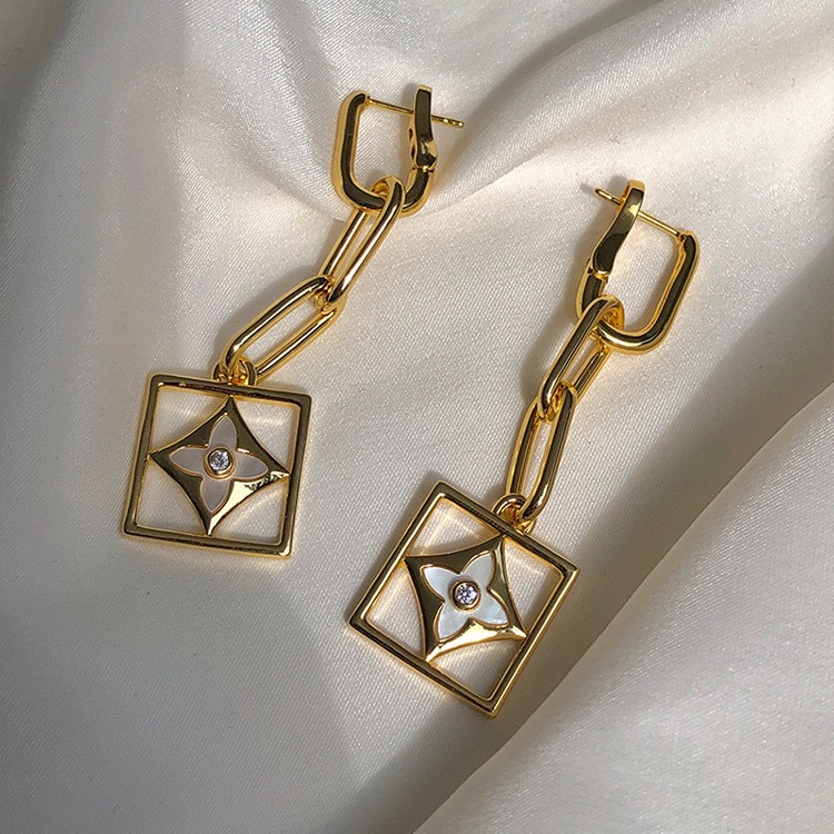 Geometric Gold Dangle Earrings