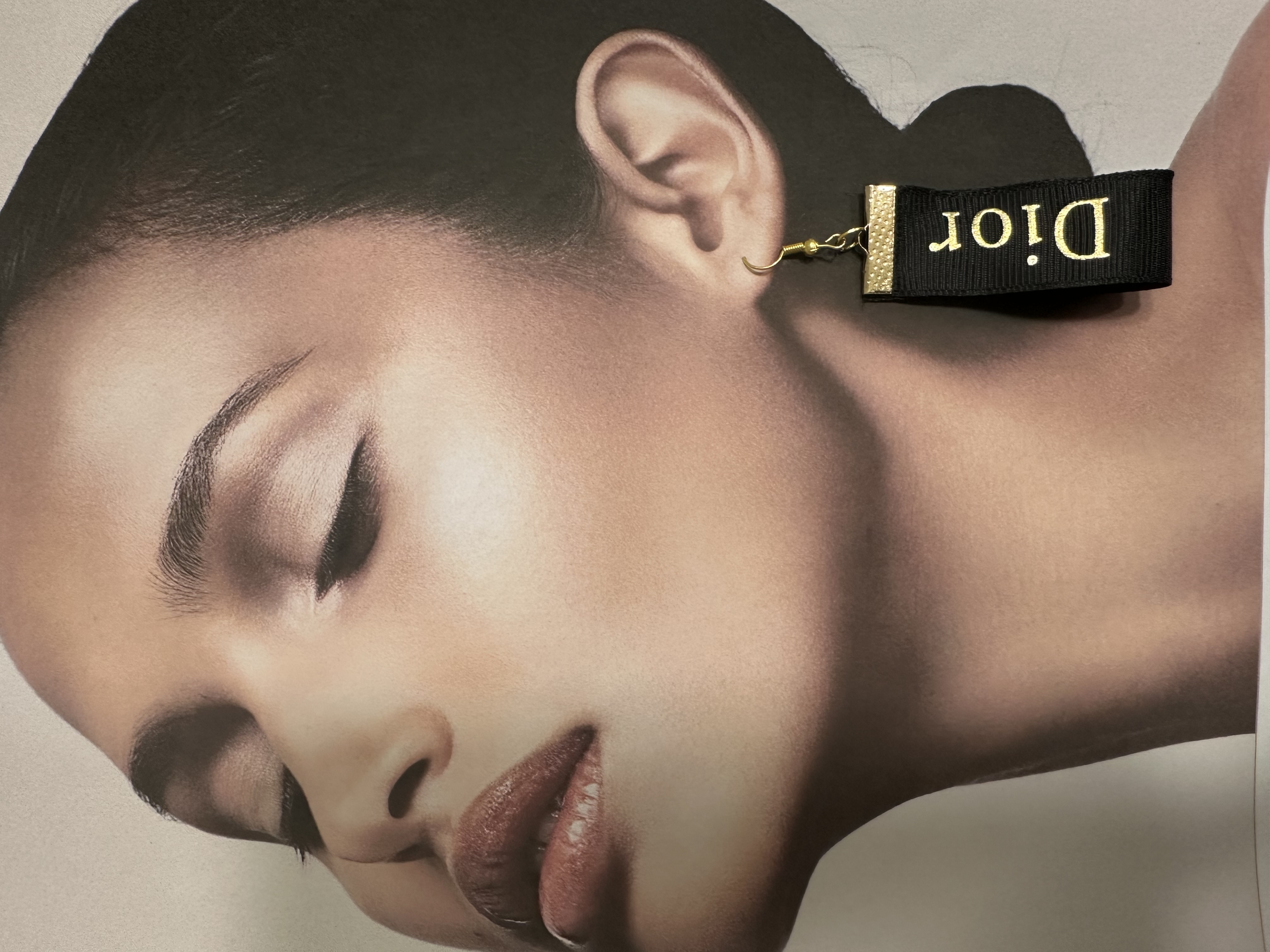 Dior Black Fabric Earrings