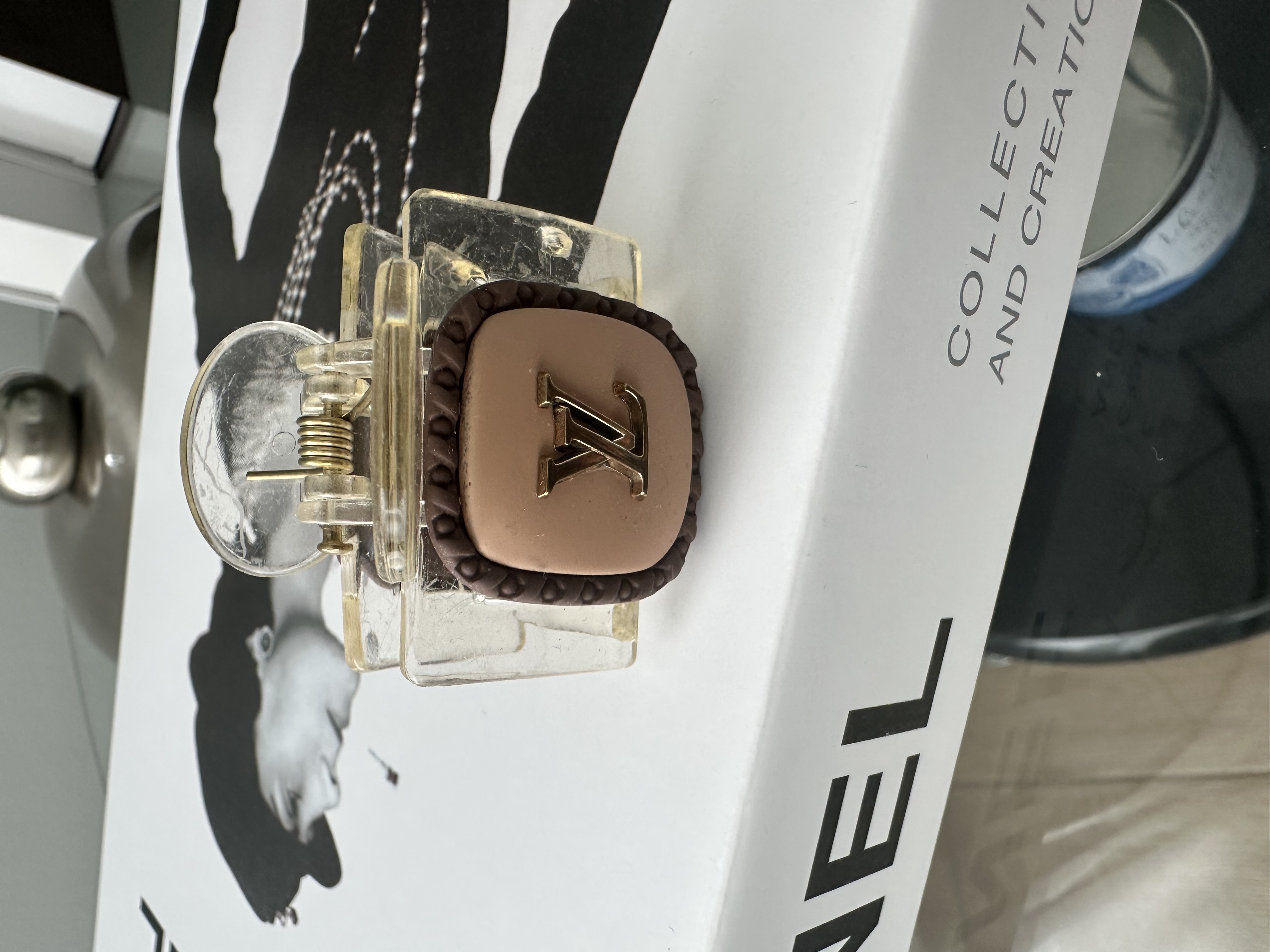 Louis Vuitton Gold and Beige Hair Clip