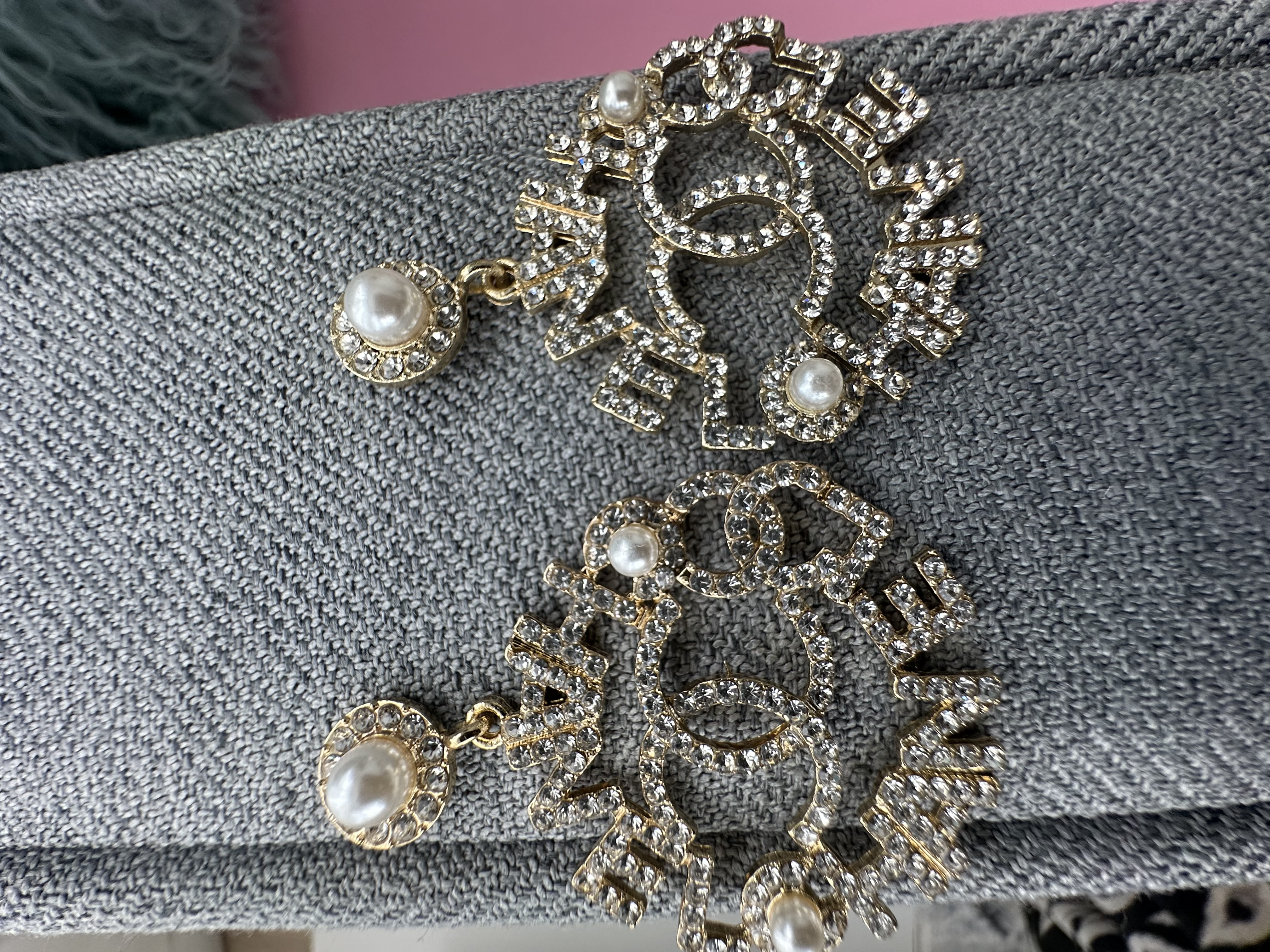 Gold-tone Statement Earrings with Pearl Accents