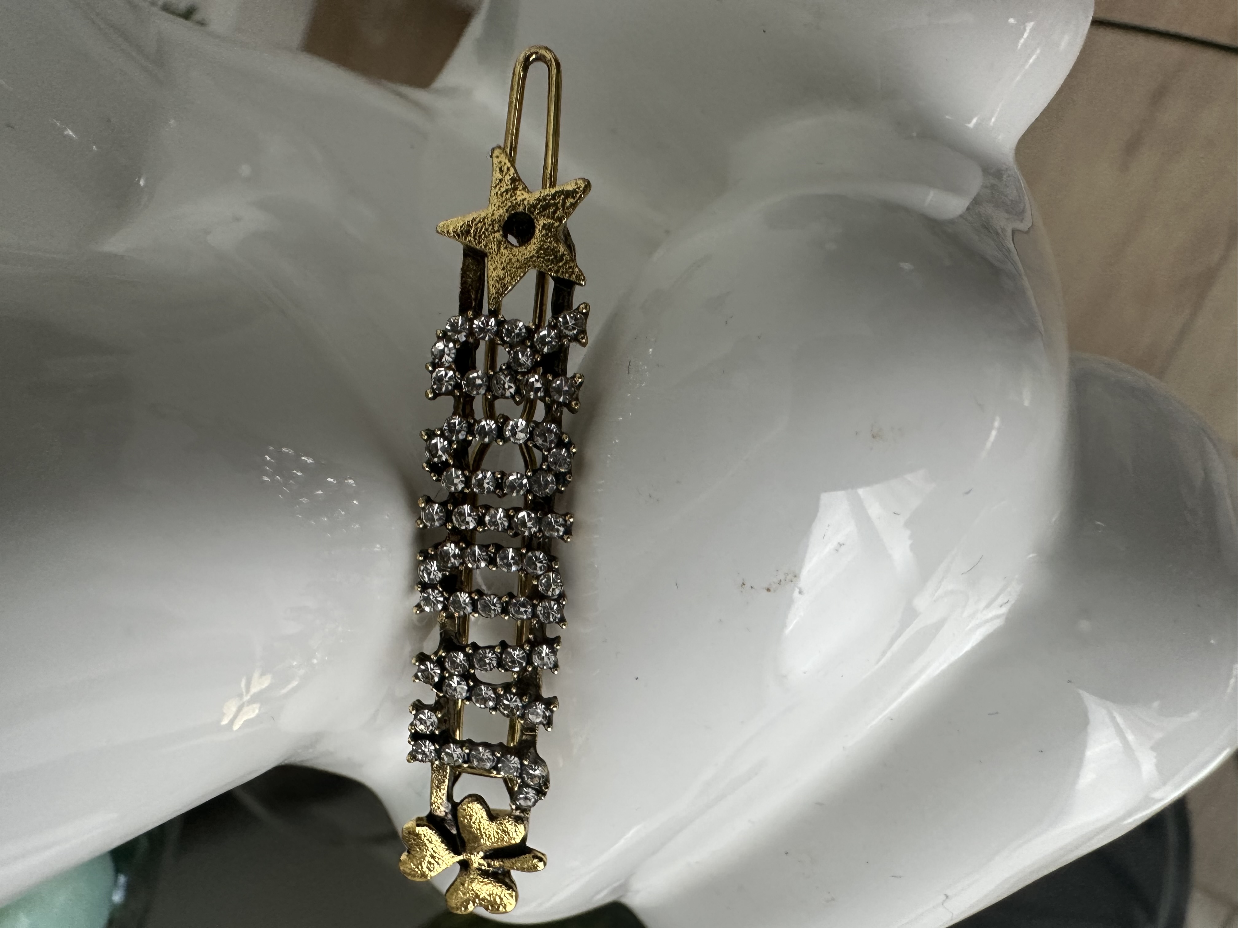 Gold and Crystal Hair Clip