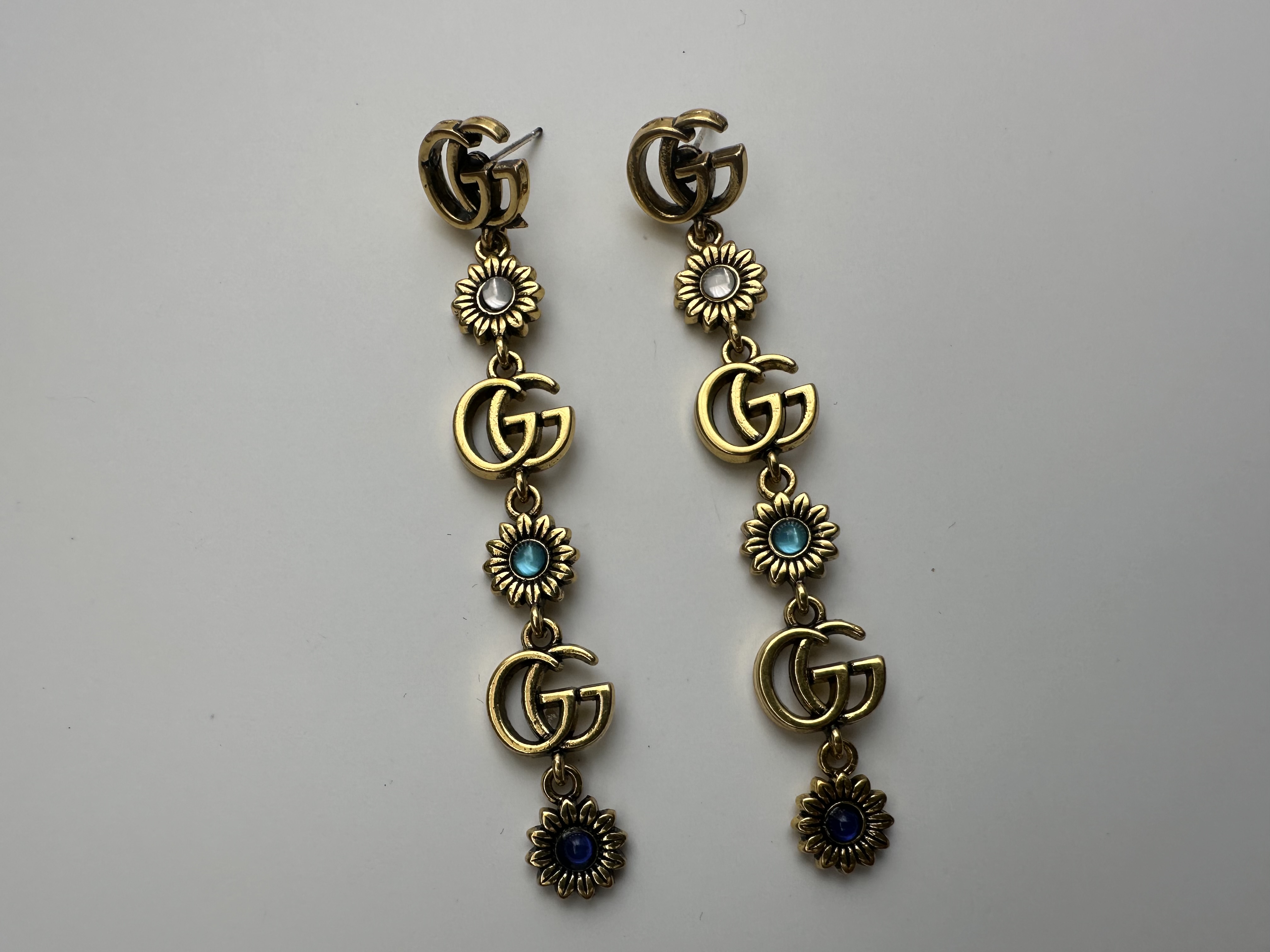 Vintage floral link earrings