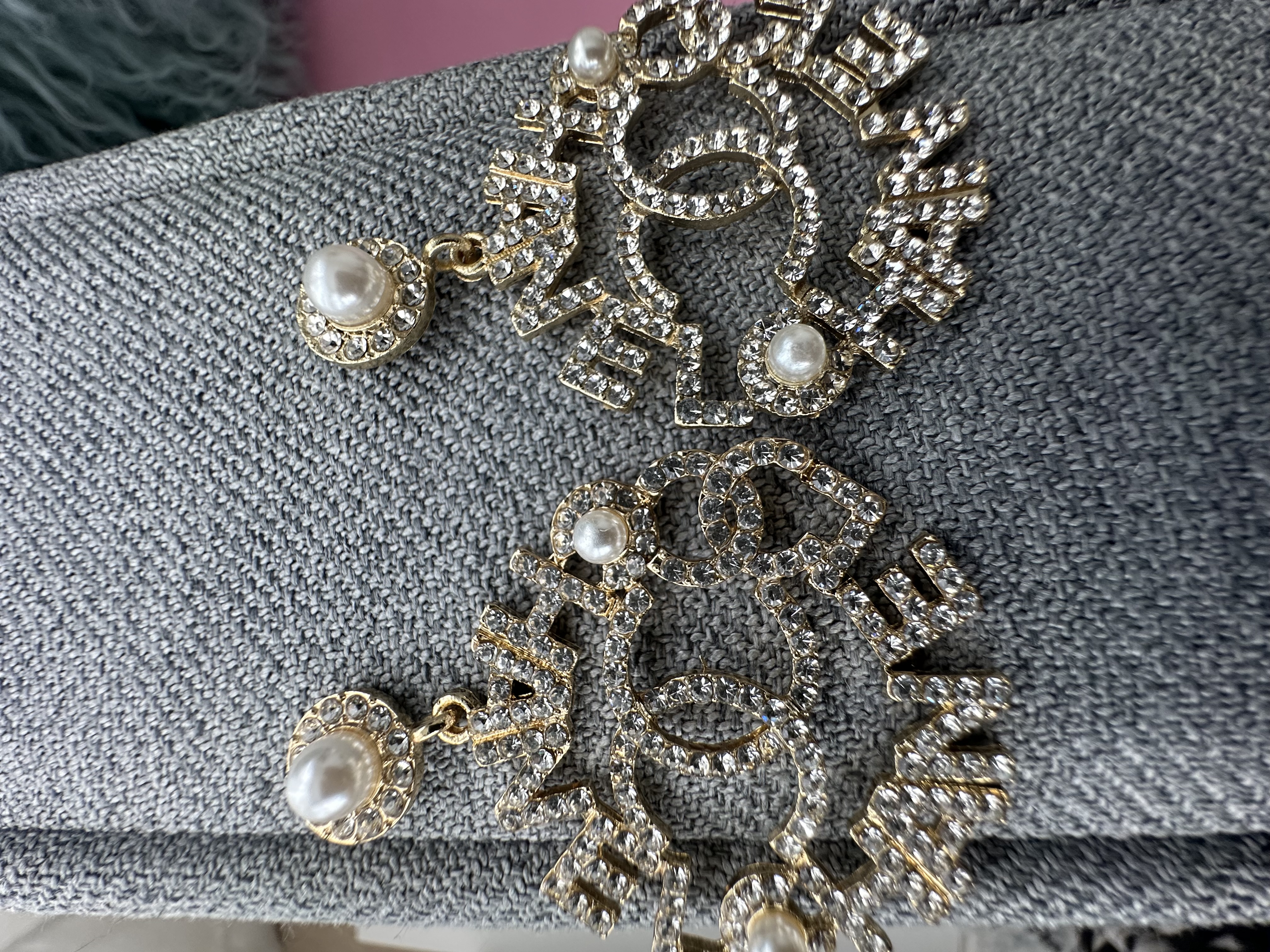 Gold-tone Statement Earrings with Pearl Accents