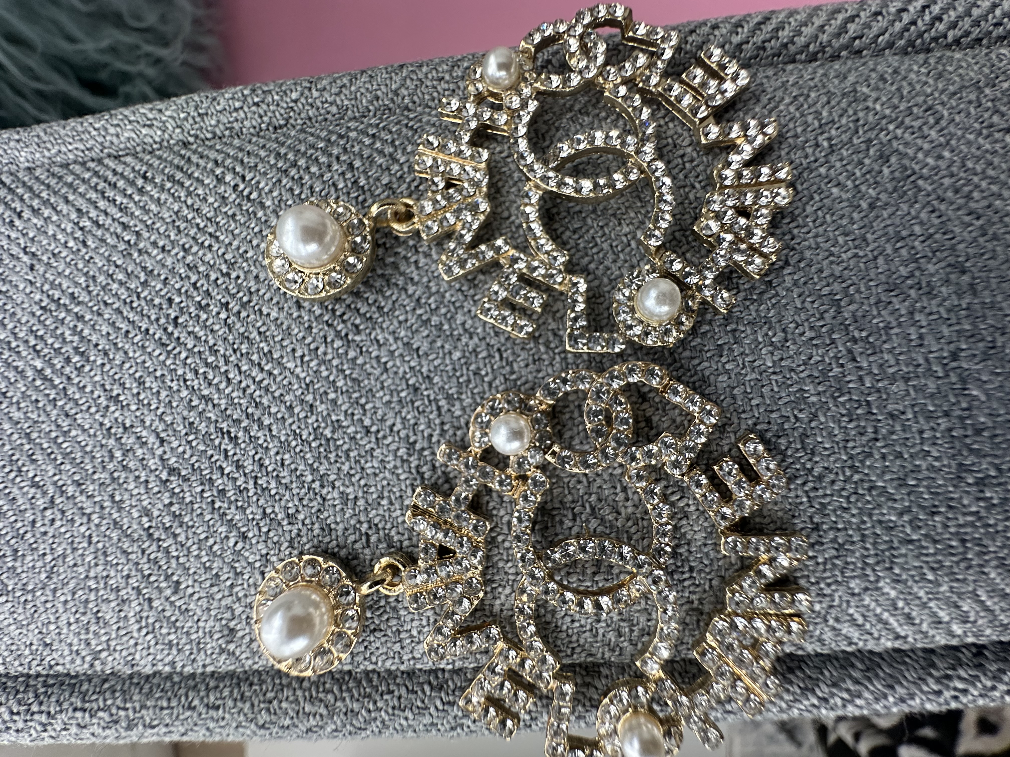 Gold-tone Statement Earrings with Pearl Accents