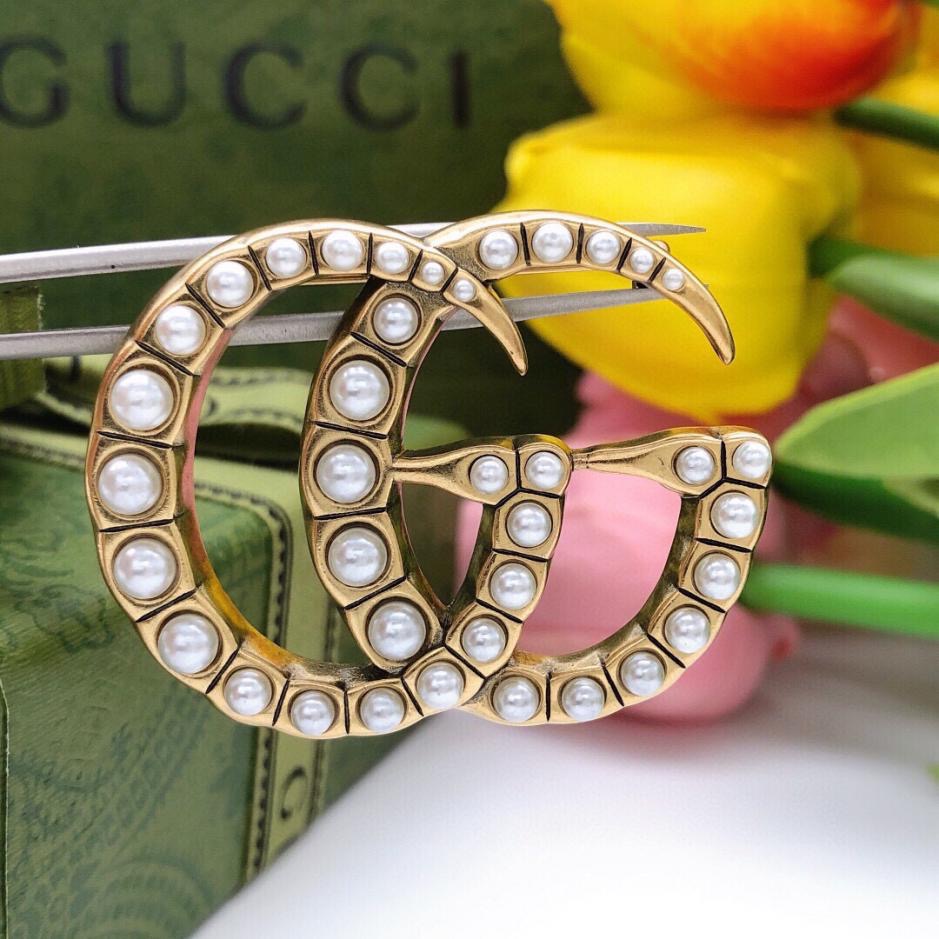 Gucci Pearl GG Brooch