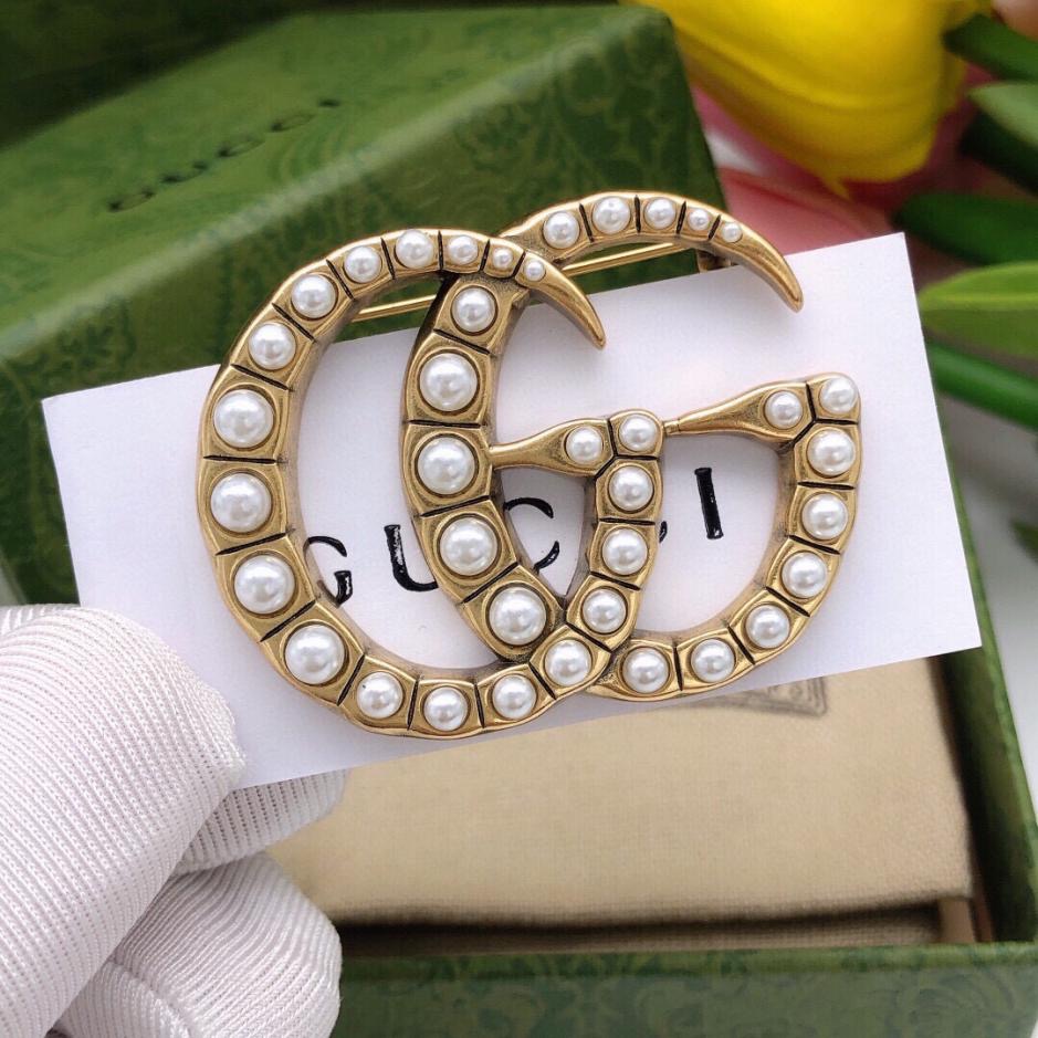 Gucci Pearl GG Brooch