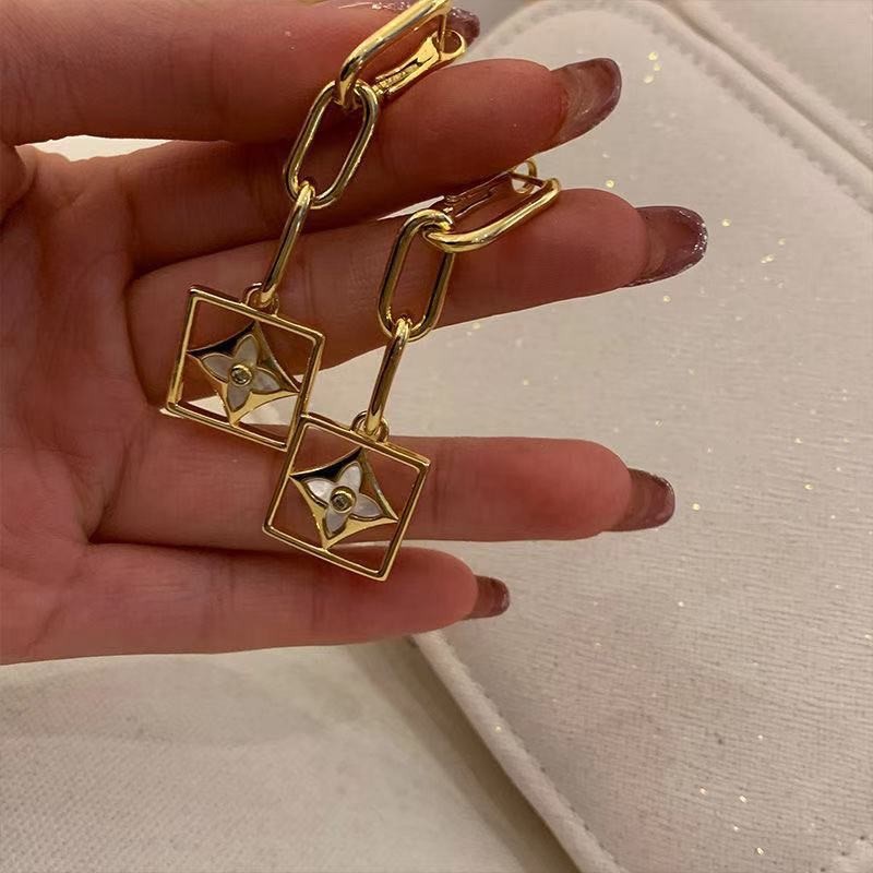 Geometric Gold Dangle Earrings