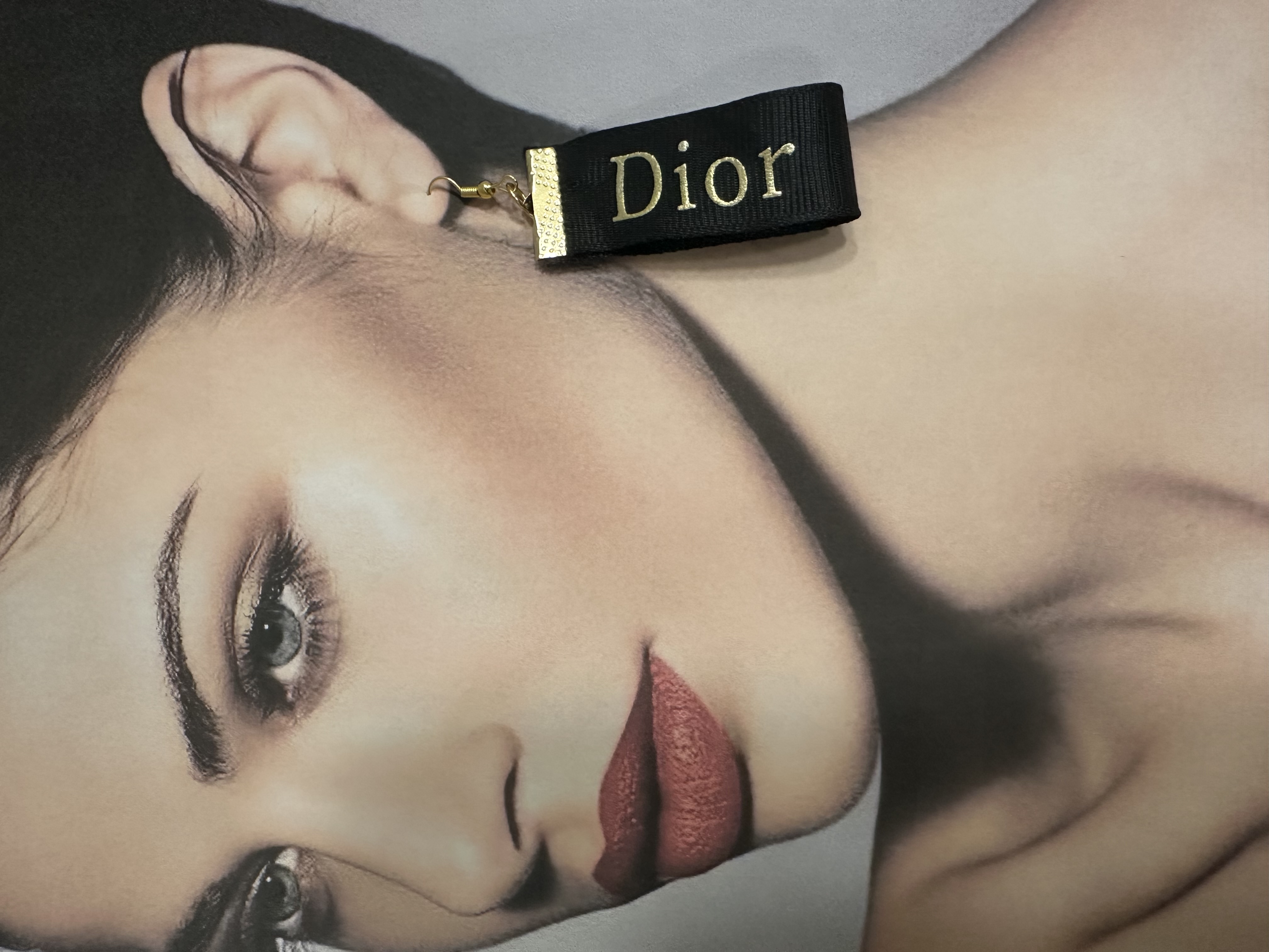 Dior Black Fabric Earrings
