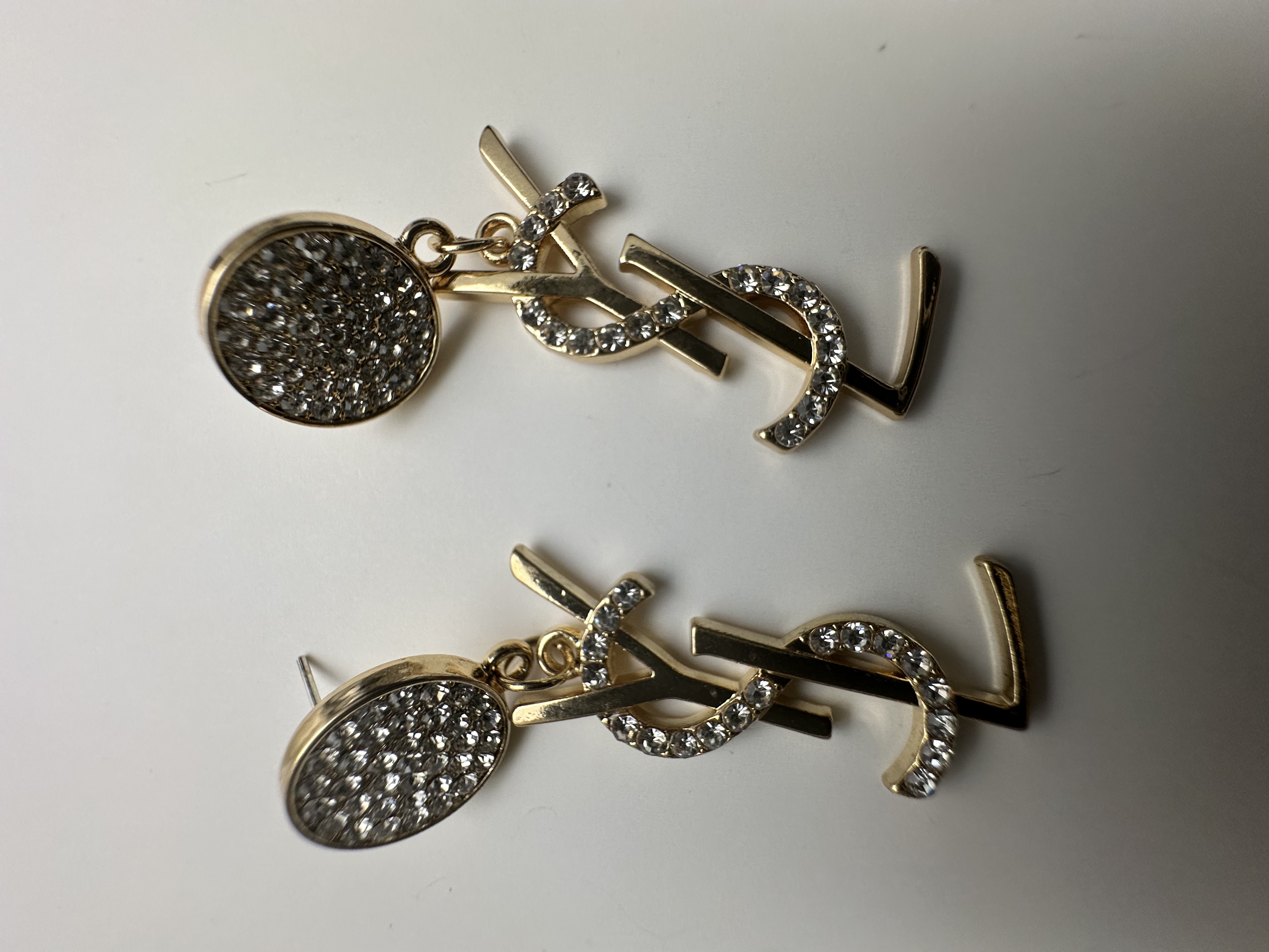 Gold-plated crystal earrings