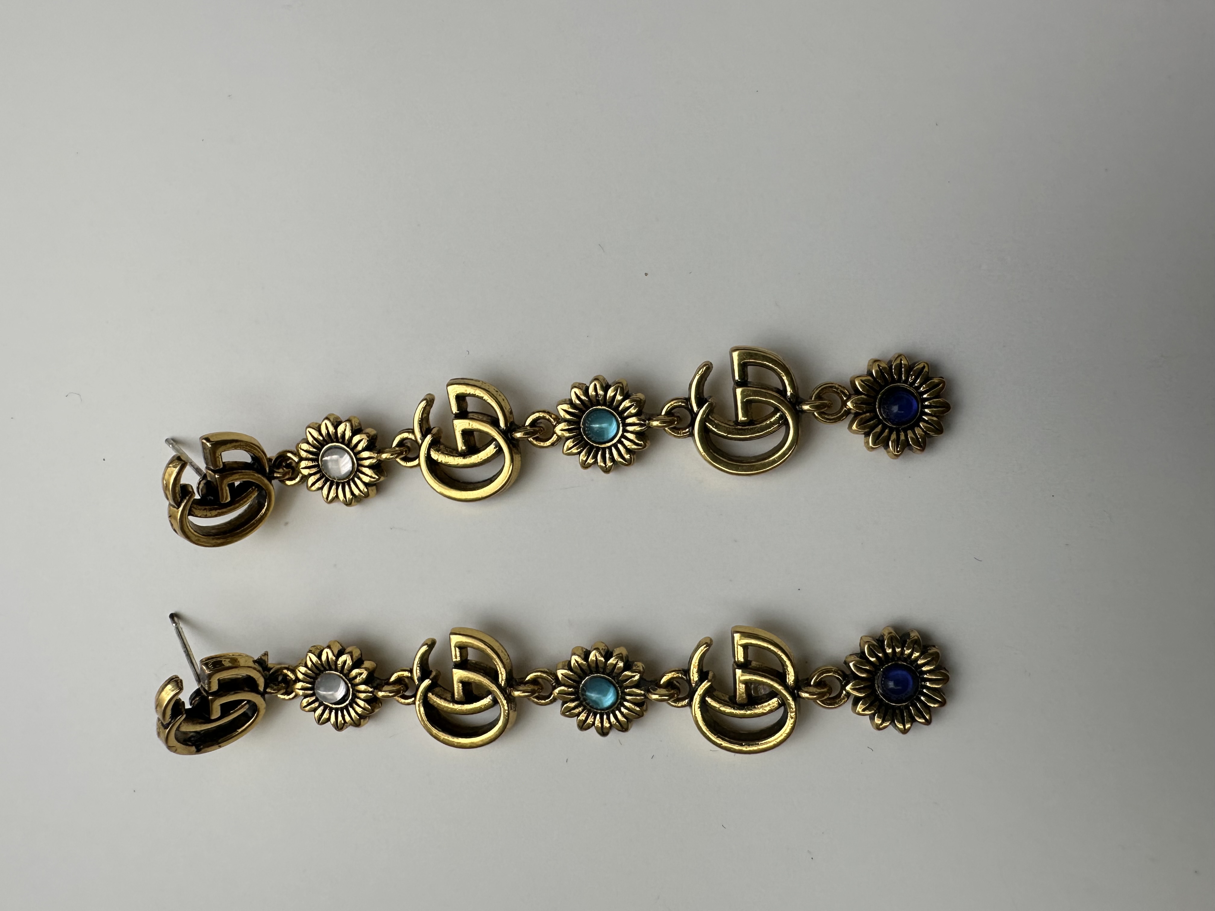 Vintage floral link earrings