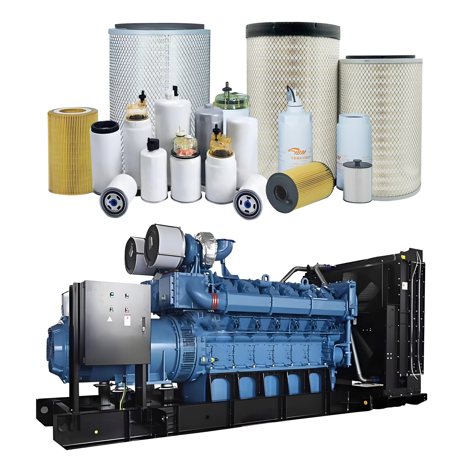 Yuchai Generator Series Filters for Oil, Air & Fuel Filtration Systems