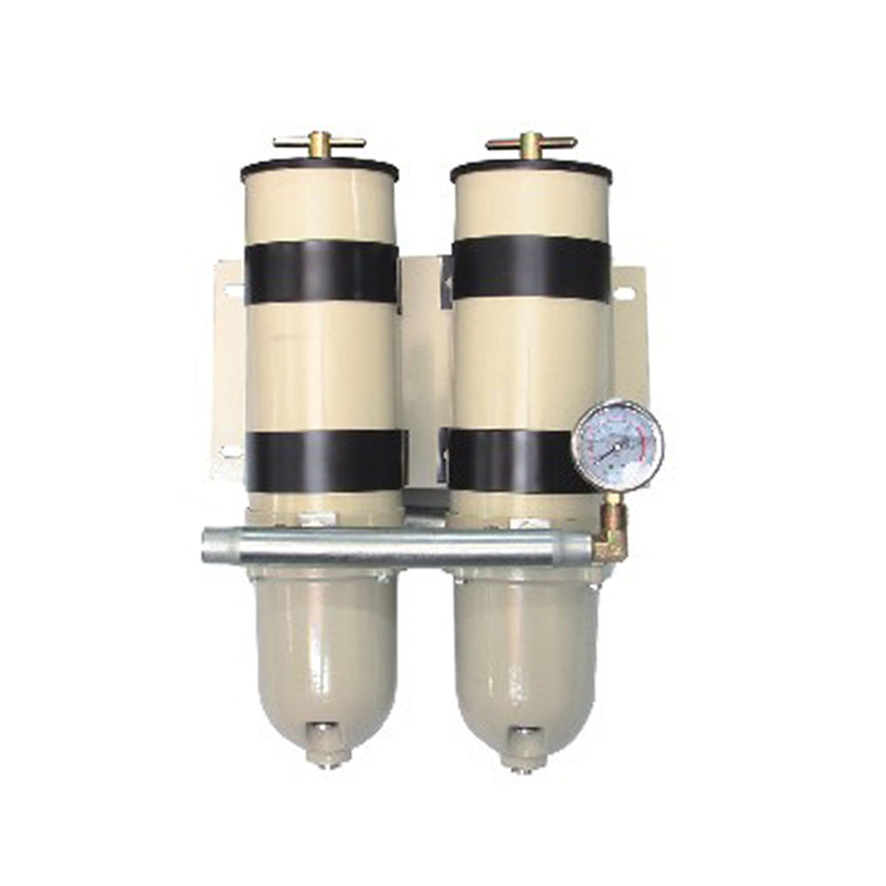 1000FG Two-Unit Straight Pipe Oil-Water Separator with Gauge for Diesel Engines
