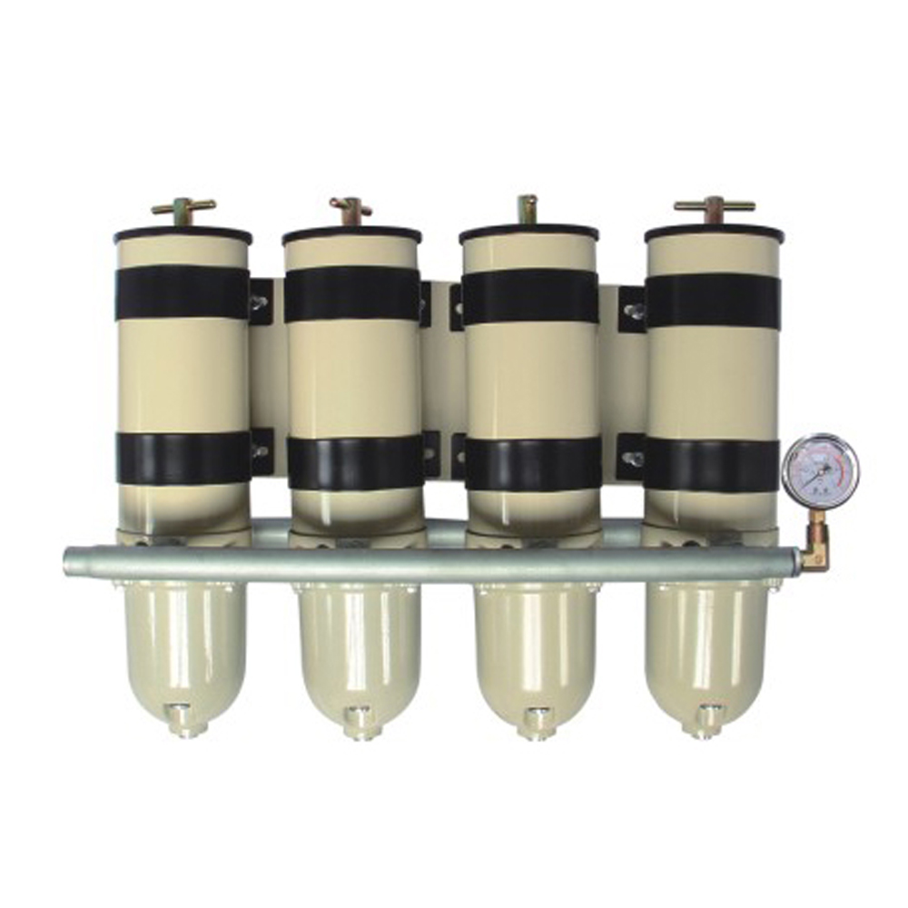 1000FG Four-Unit Straight Pipe Oil-Water Separator with Gauge for Marine Engines