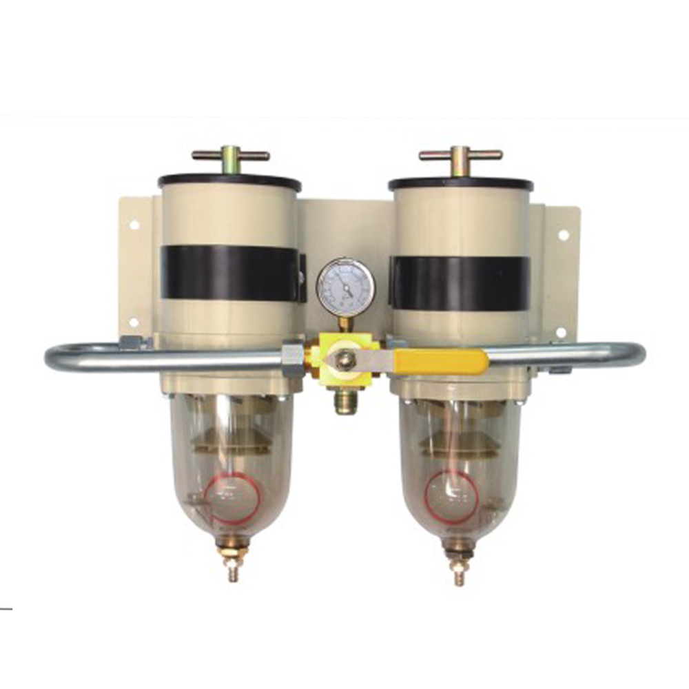 900FG Two-Unit Central Large Valve Oil-Water Separator with Gauge for Heavy Machinery