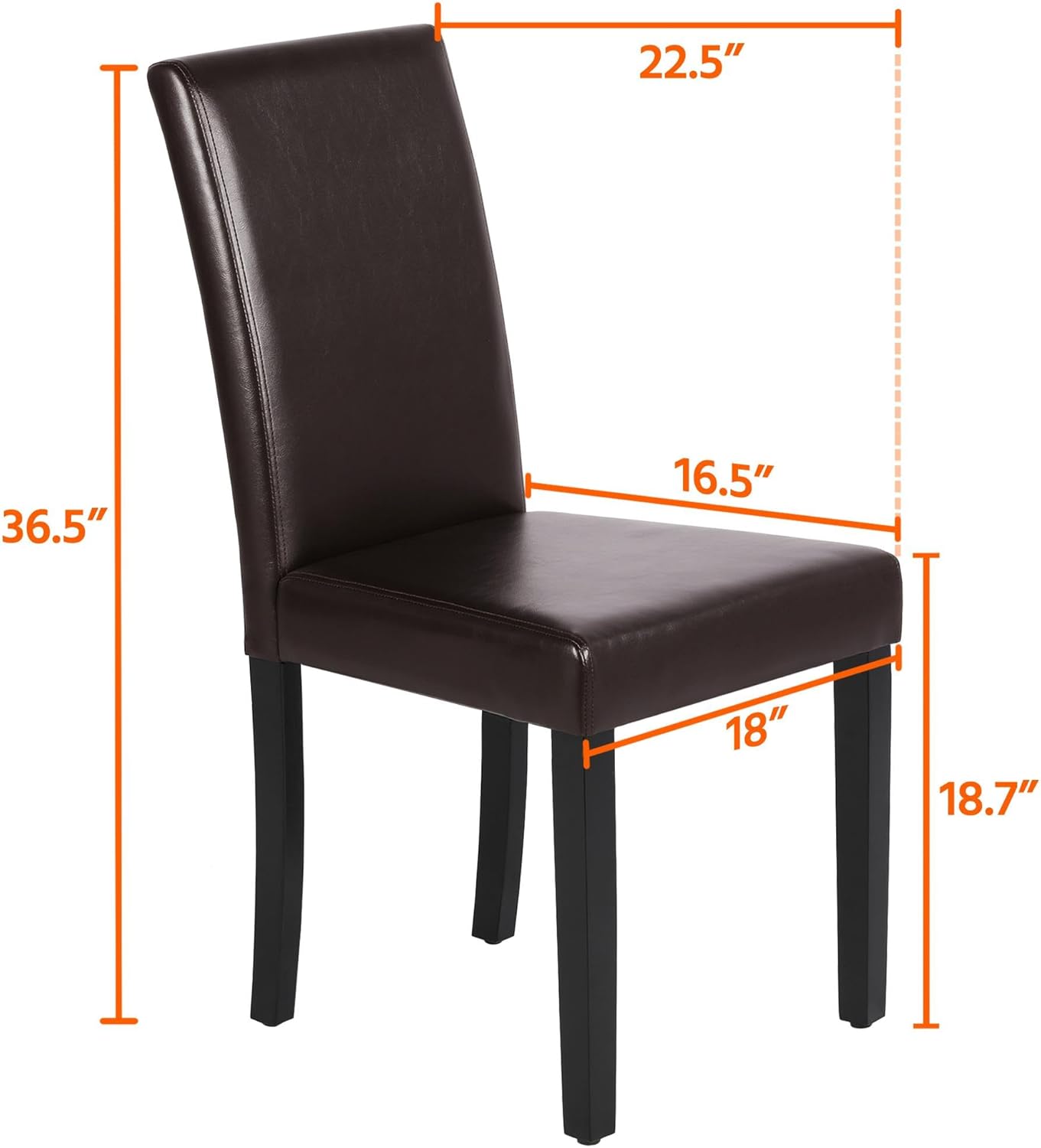 Dining Chairs Set of 4 PU Leather Dining Room Chairs with Waterproof Surface and Wood Legs for Kitchen