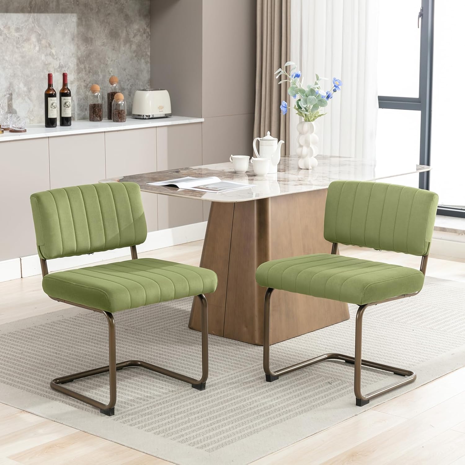 Dinning Chairs Set of 2, 19.6 inch Dinning Room Chairs Kitchen Dinning Chairs, Modern Velvet Dining Chairs,Dinner Chairs Dining Chair Set for Kitchen Room Bar Wine Coffee Bar