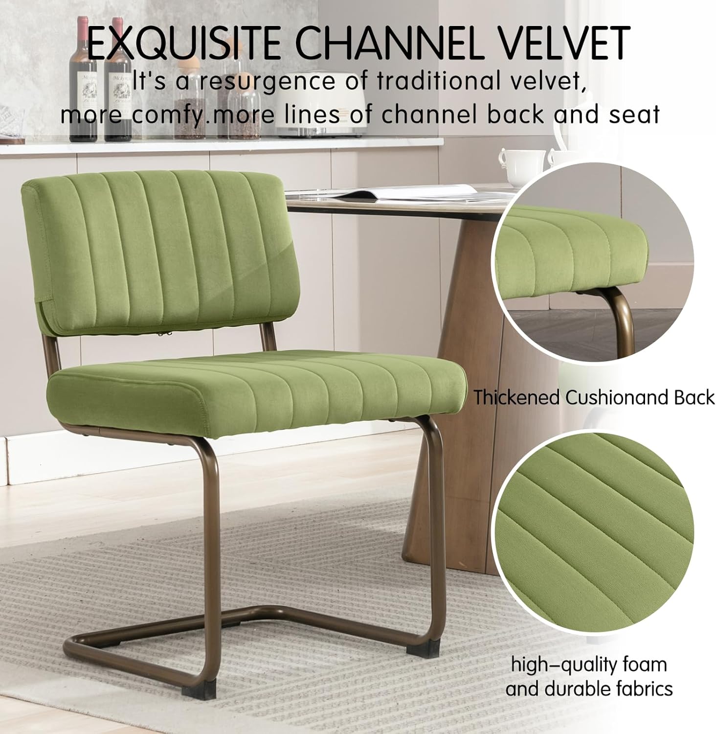 Dinning Chairs Set of 2, 19.6 inch Dinning Room Chairs Kitchen Dinning Chairs, Modern Velvet Dining Chairs,Dinner Chairs Dining Chair Set for Kitchen Room Bar Wine Coffee Bar