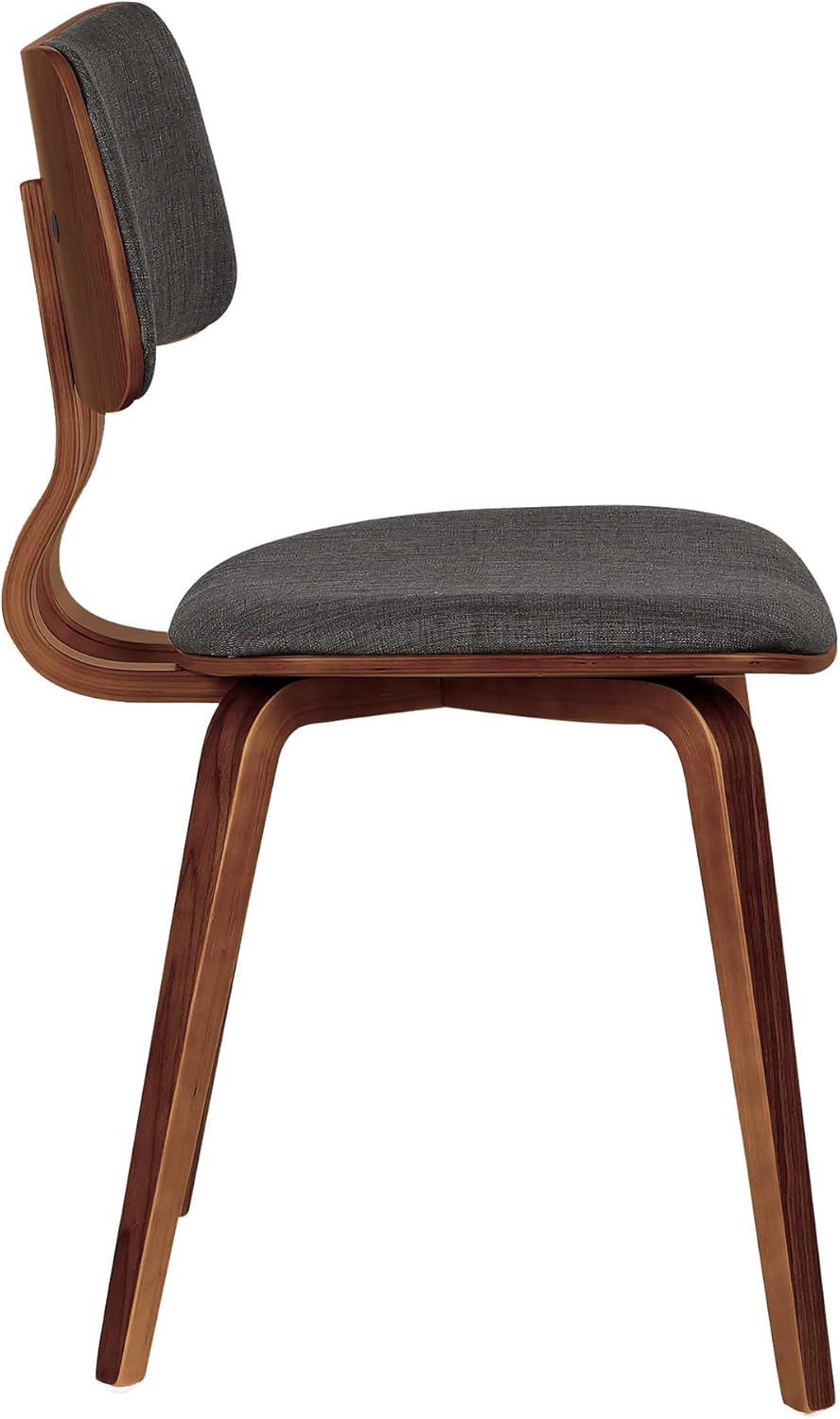 Dining Chair in Charcoal Fabric and Walnut Wood Finish,Charcoal/Walnut Finish 20D x 18W x 29H in