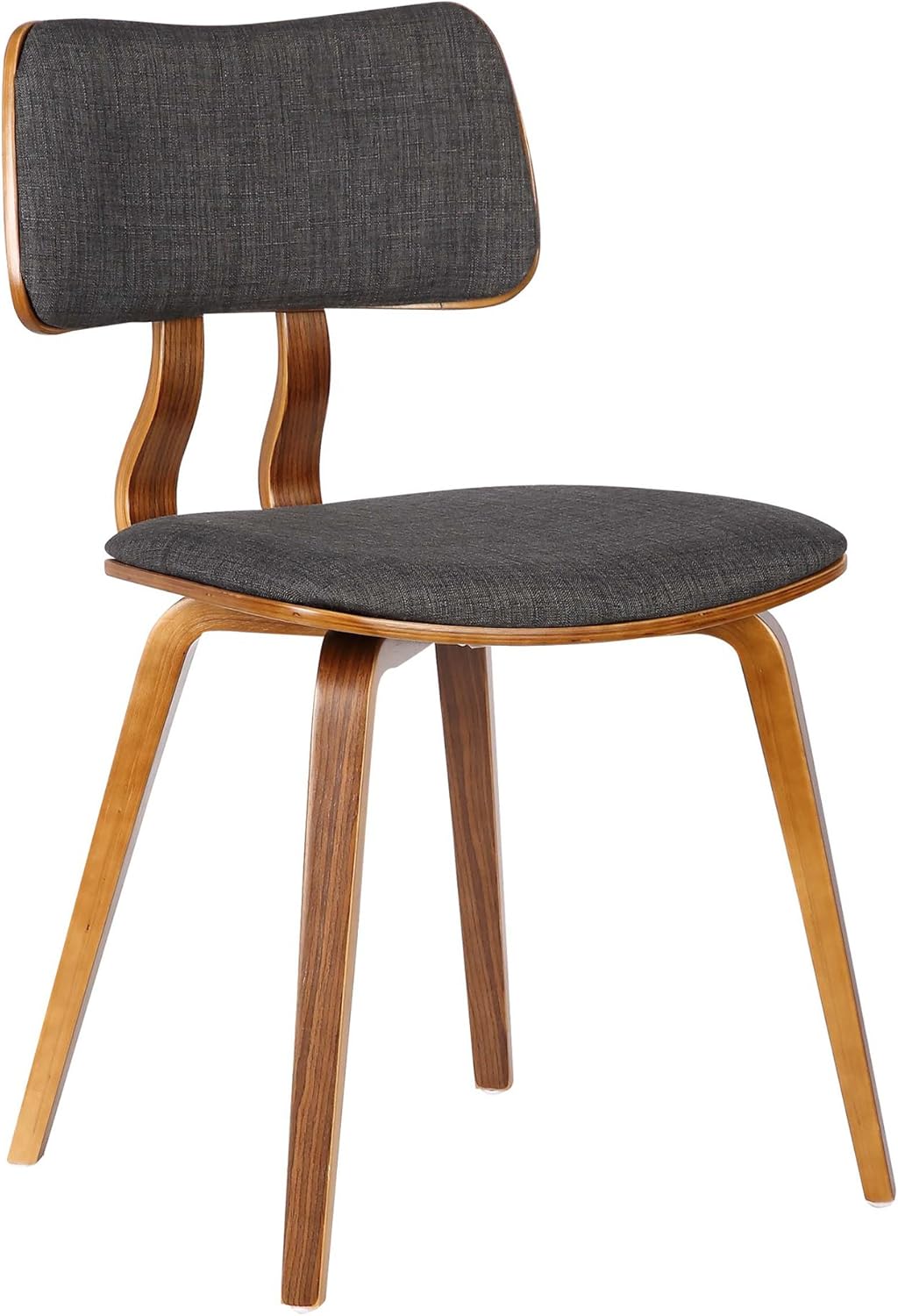 Dining Chair in Charcoal Fabric and Walnut Wood Finish,Charcoal/Walnut Finish 20D x 18W x 29H in