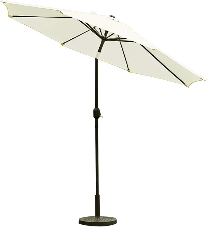 9' Patio Umbrella Outdoor Table Umbrella with 8 Sturdy Ribs (Beige)