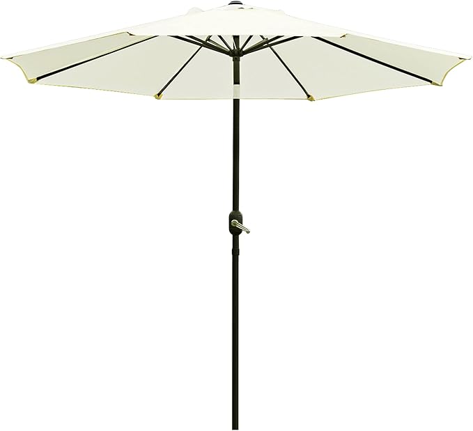9' Patio Umbrella Outdoor Table Umbrella with 8 Sturdy Ribs (Beige)