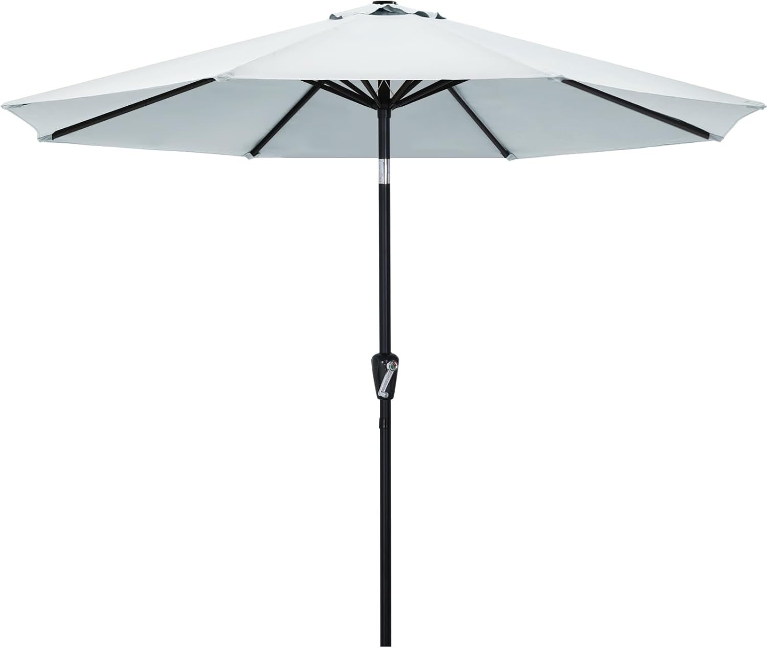 9FT Outdoor Patio Umbrella, 8 Ribs Table Umbrella w/Crank for Easy Set Up, Suitable for Garden, Lawn, Deck & Backyard (Gray)