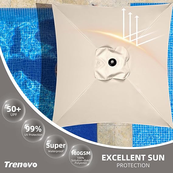 4.9 ft Patio Umbrella - Small Outdoor Table Umbrella with 4 Reinforced Ribs, UV Protection & Waterproof Pool Umbrella for Deck, Balcony, Garden, Lawn, Backyard, Market