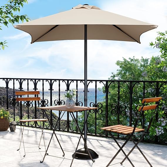 4.9 ft Patio Umbrella - Small Outdoor Table Umbrella with 4 Reinforced Ribs, UV Protection & Waterproof Pool Umbrella for Deck, Balcony, Garden, Lawn, Backyard, Market
