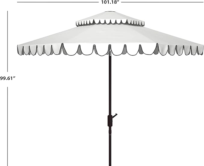 Outdoor Venice 9-Foot Round Double Top Crank UV Protected Umbrella