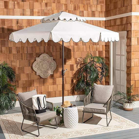 Outdoor Venice 9-Foot Round Double Top Crank UV Protected Umbrella