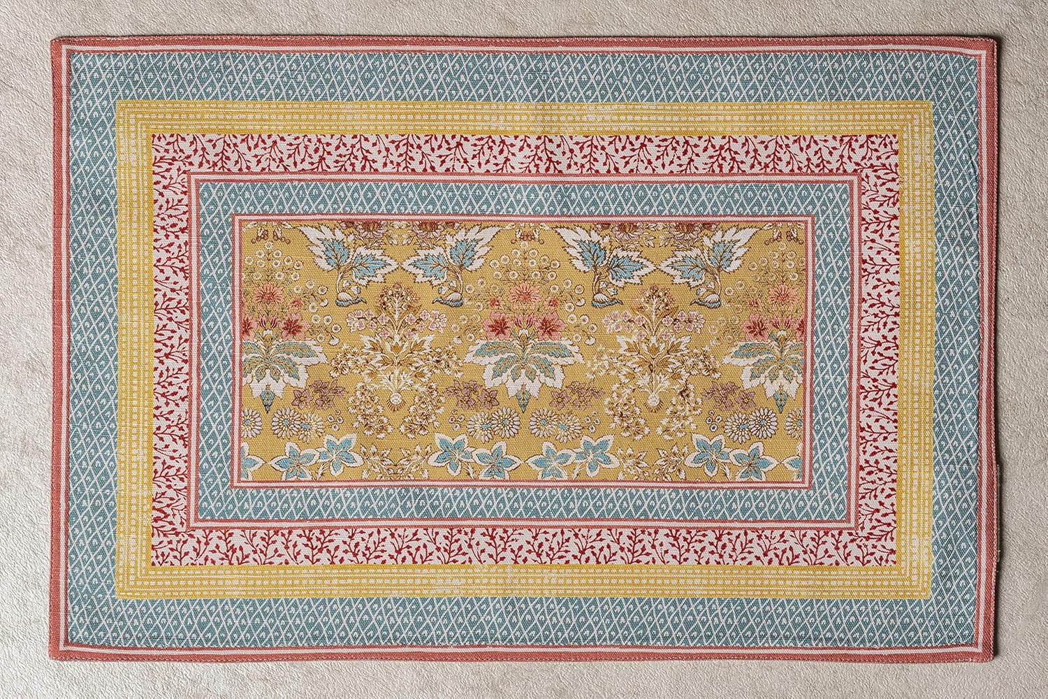 Cloth Placemat 100% Cotton Decorative Washable Table Placemats, Dining, Home, Wedding, Banquet, Buffet, Marquise - Spring/Summer (Set of 4)