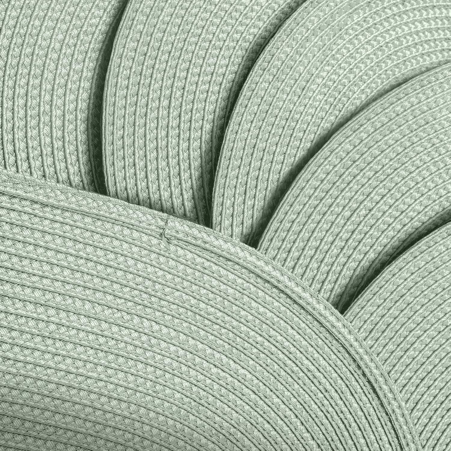 Placemats Set of 6 for Dining Table Washable Woven Vinyl Non-Slip 18x12 inches Placemat Heat-Resistant Durable Table Mats for Dining Table Easy to Clean (Oval Fog Green, 6)