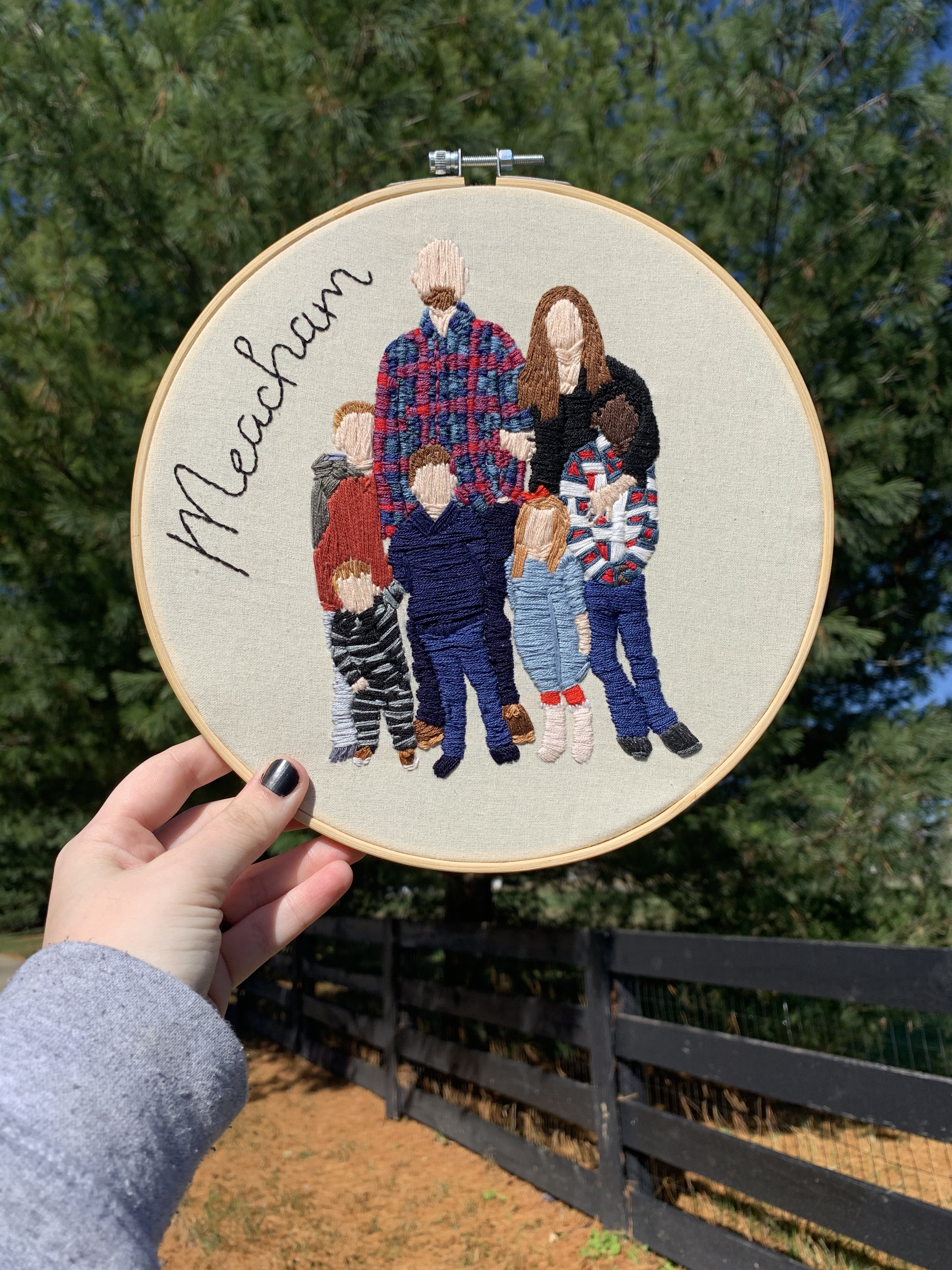 Hand Embroidered Family Portraits
