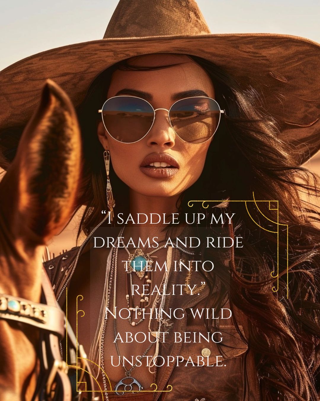 Wide Brim Western Hat Cowgirl rider