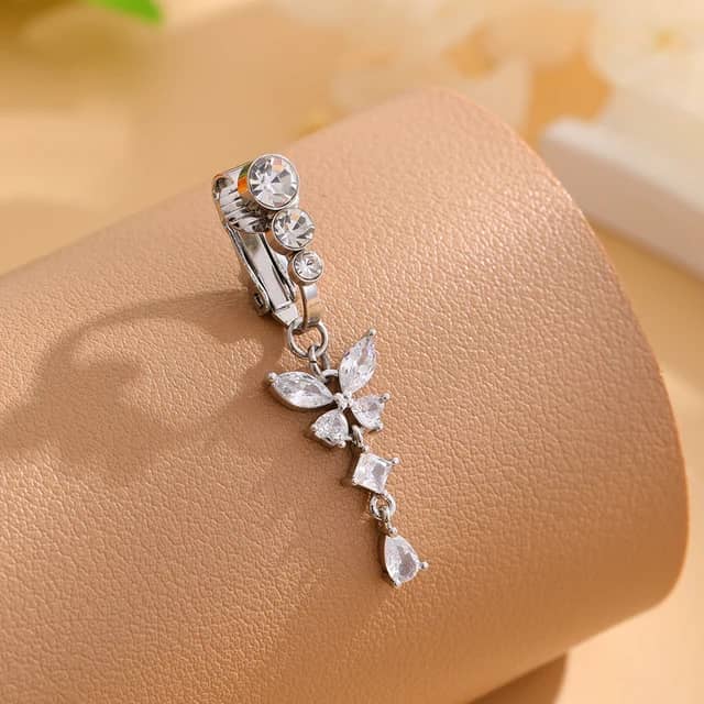 No piercing butterfly Navel pin