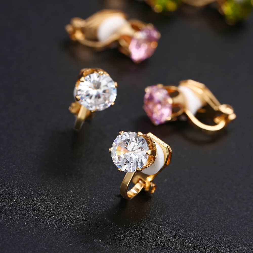 No-piercing Crystal Ear Studs (Clip Ons)