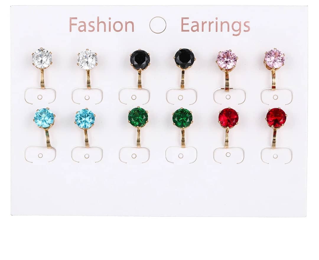 No-piercing Crystal Ear Studs (Clip Ons)