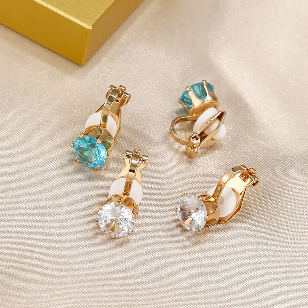 No-piercing Crystal Ear Studs (Clip Ons)