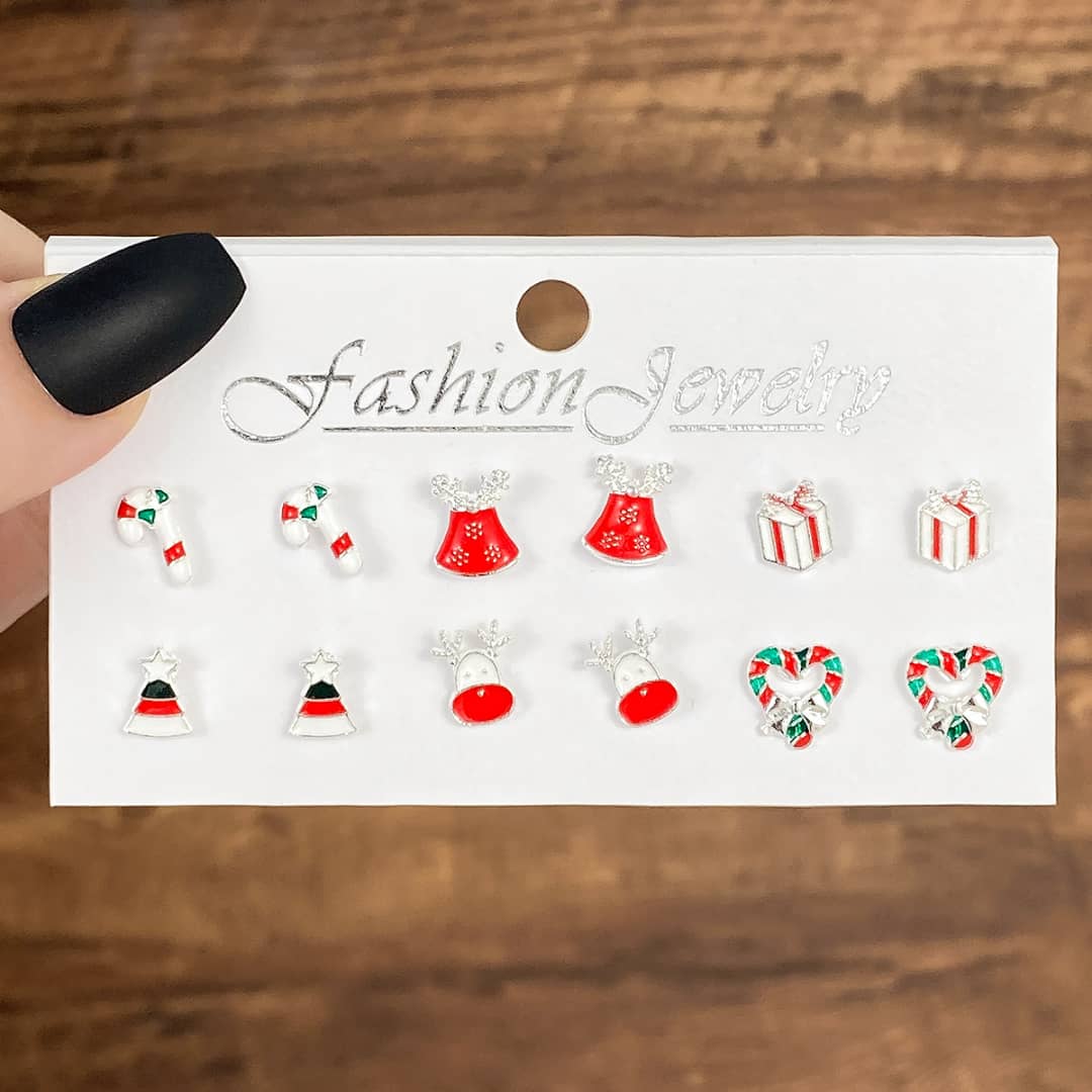 Christmas-themed stud earrings