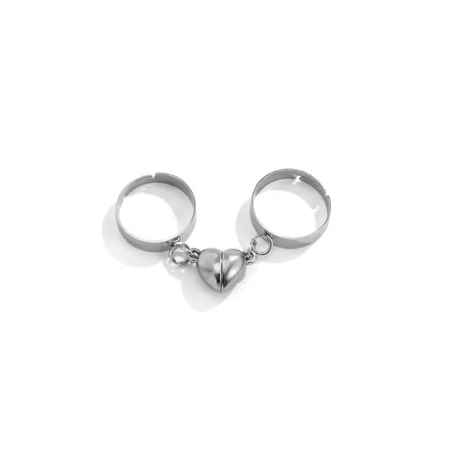 Magnetic Heart Couple Ring Set