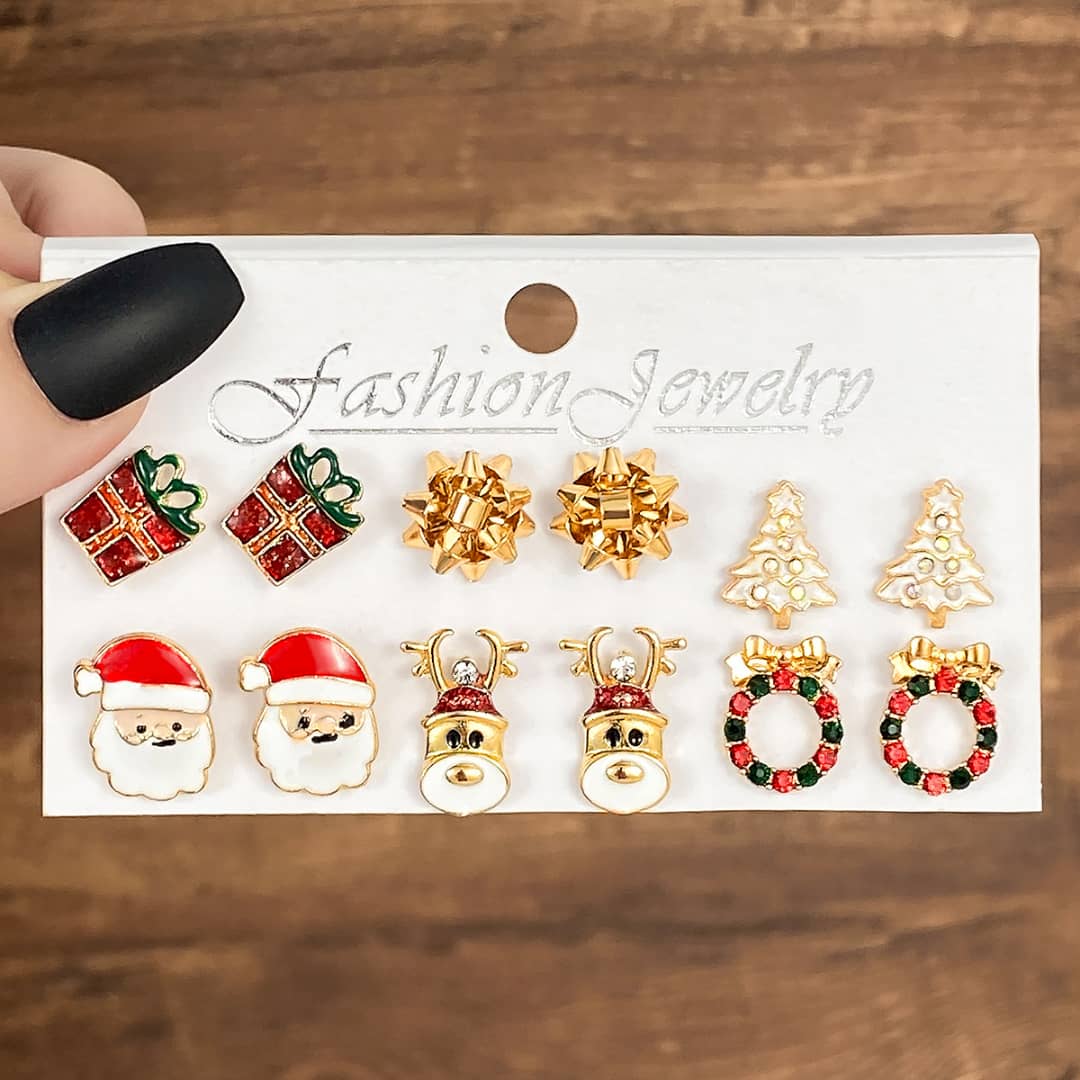 Christmas-themed stud earrings